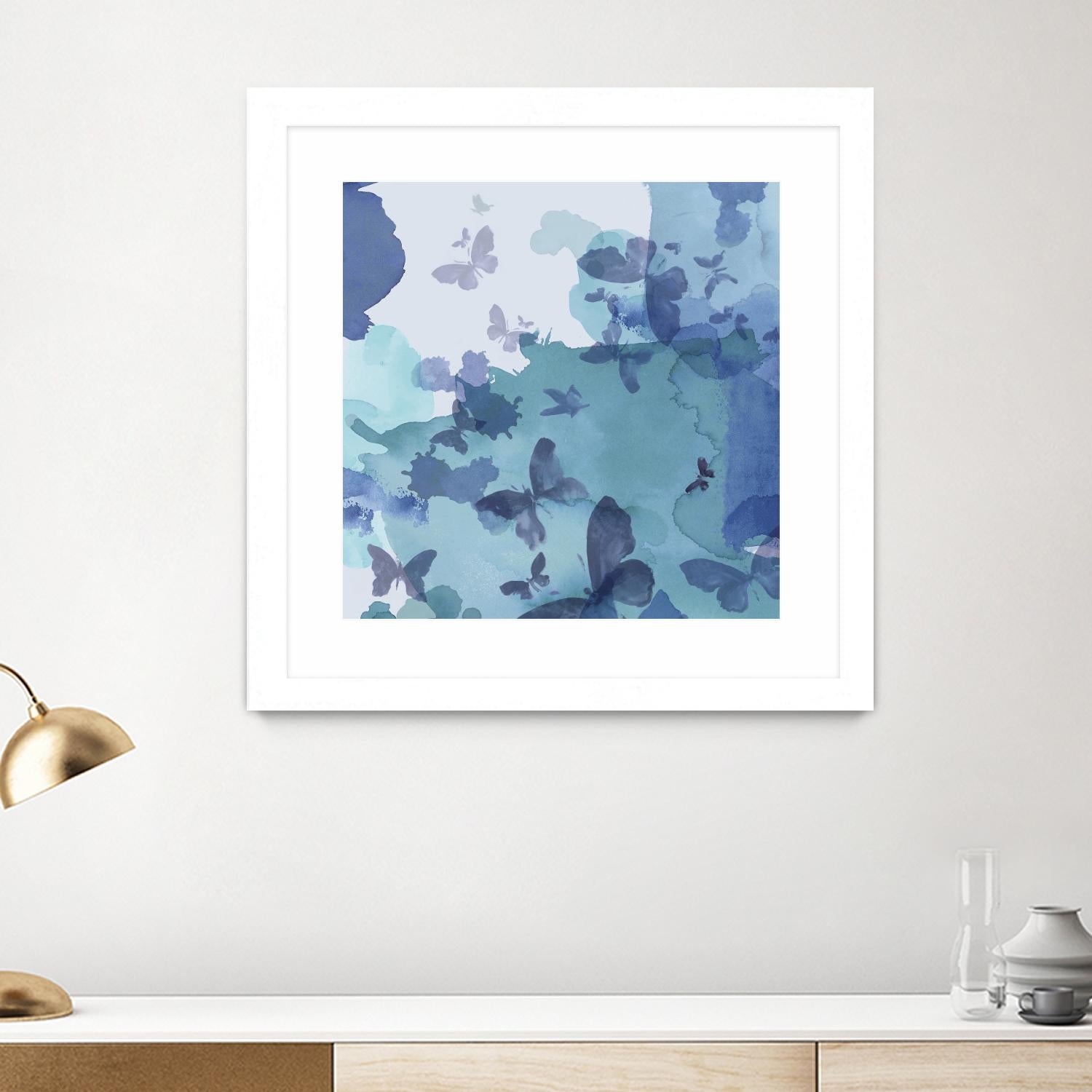 Drift II by Eva Watts on GIANT ART - cyan wildlife