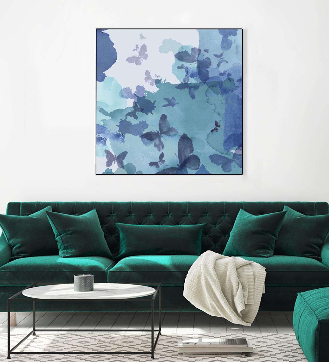 Drift II by Eva Watts on GIANT ART - cyan wildlife