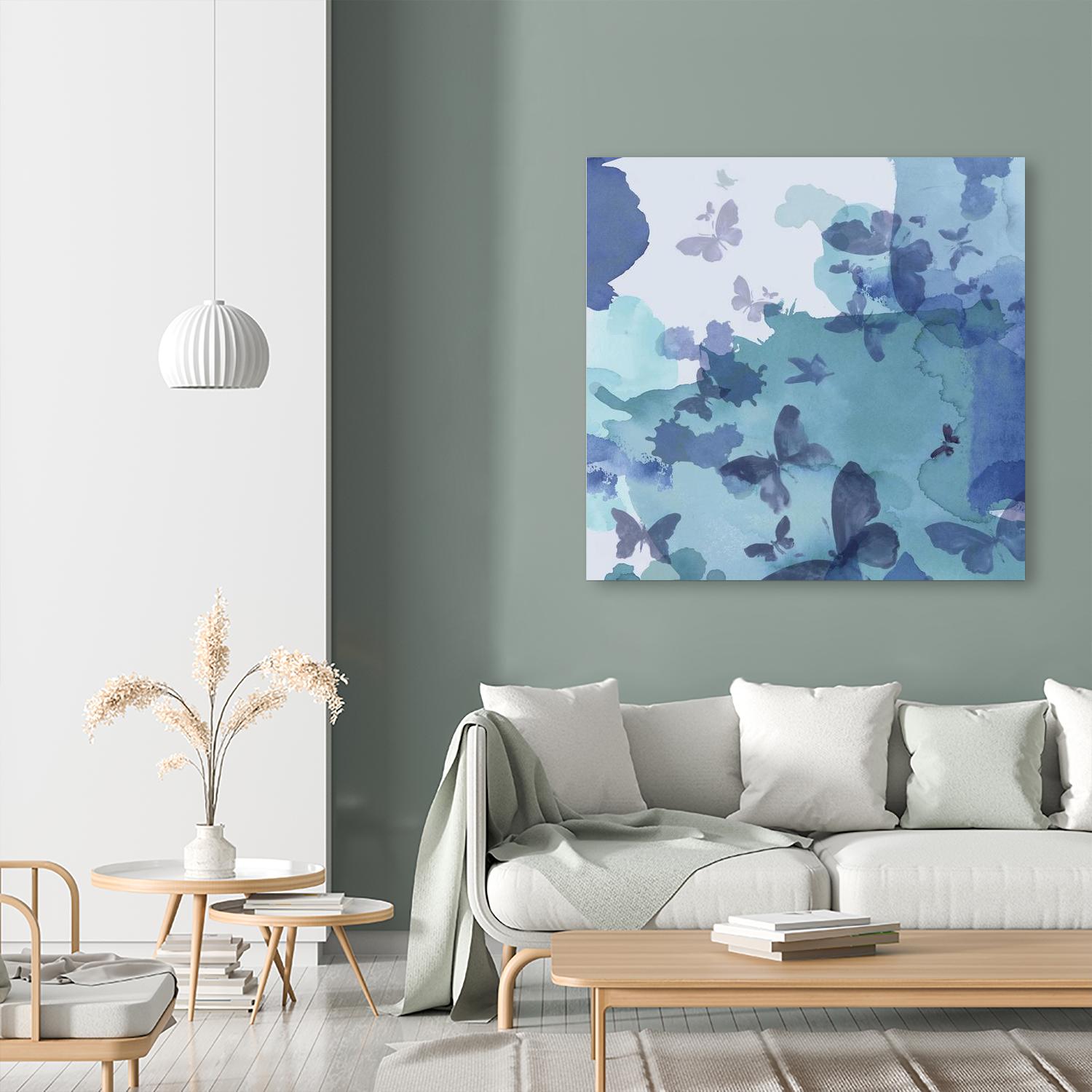 Drift II by Eva Watts on GIANT ART - cyan wildlife