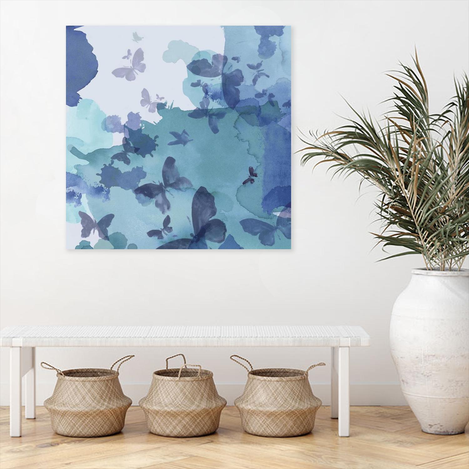 Drift II by Eva Watts on GIANT ART - cyan wildlife