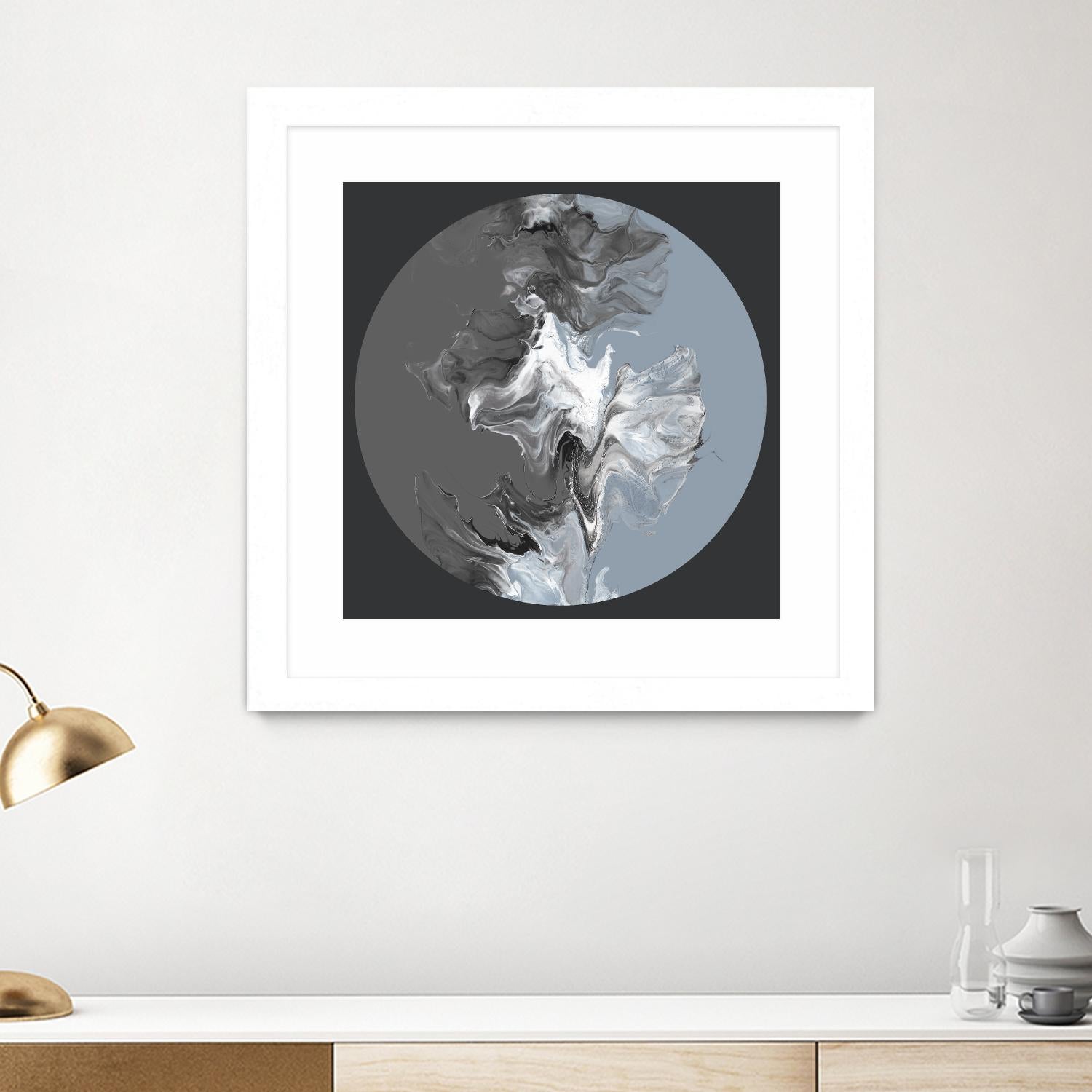 Centered Composed II by Eva Watts on GIANT ART - gray shapes round