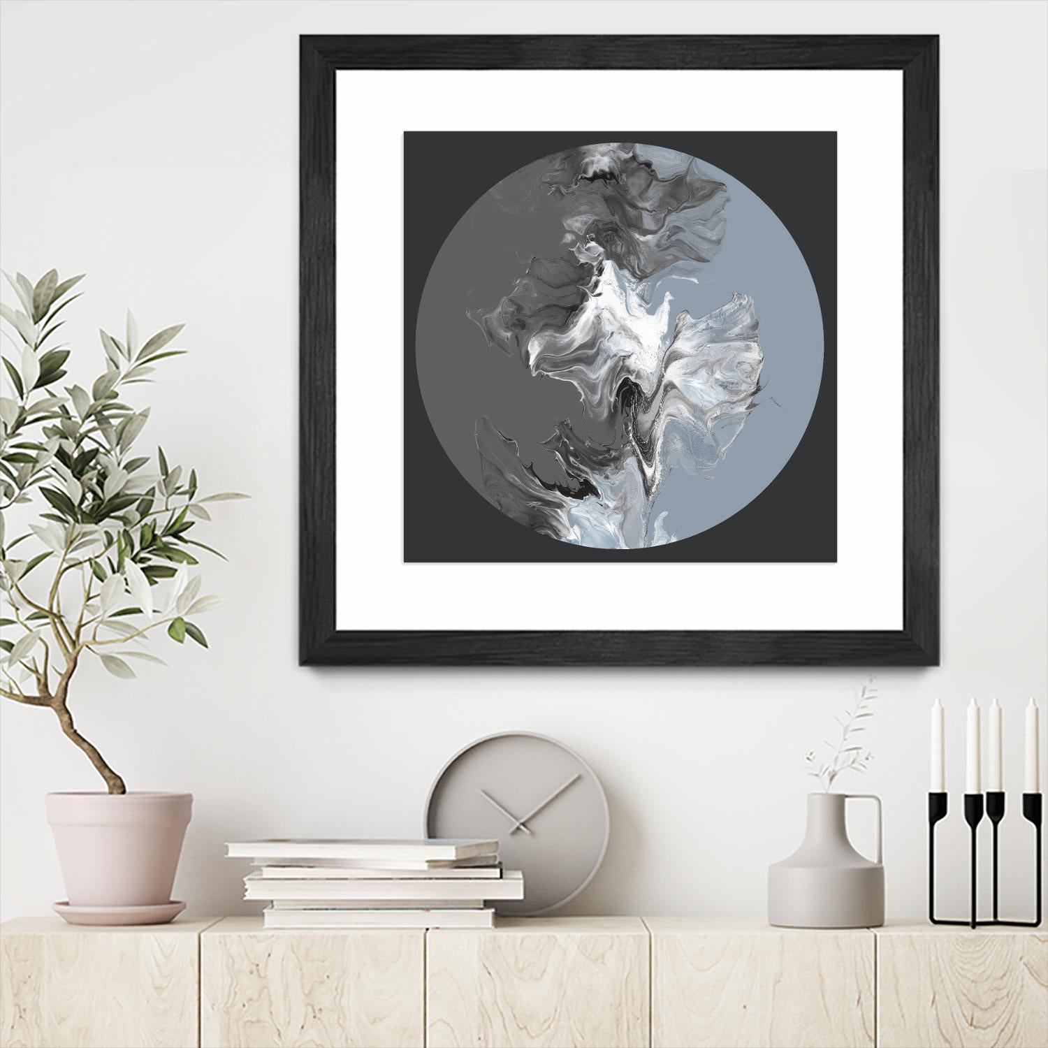 Centered Composed II by Eva Watts on GIANT ART - gray shapes round