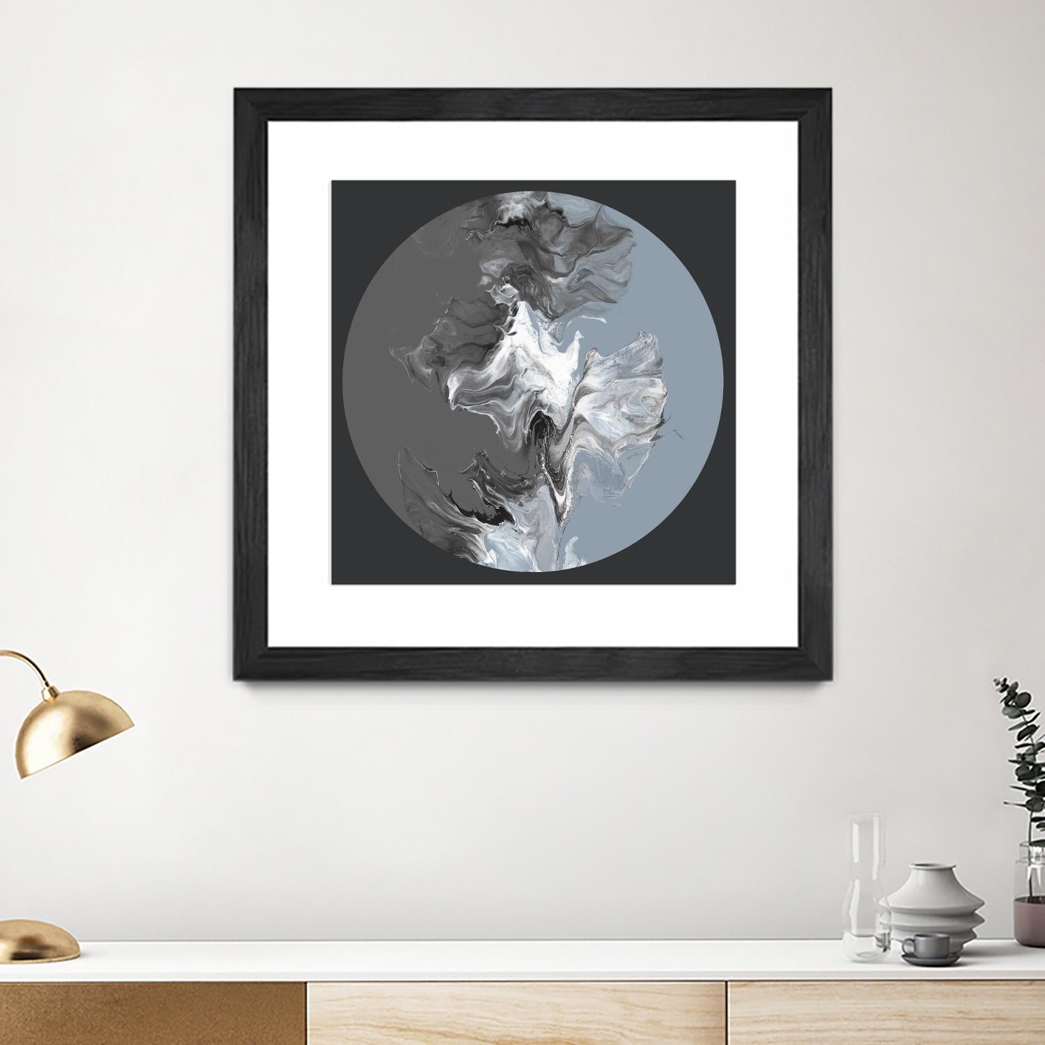 Centered Composed II by Eva Watts on GIANT ART - gray shapes round