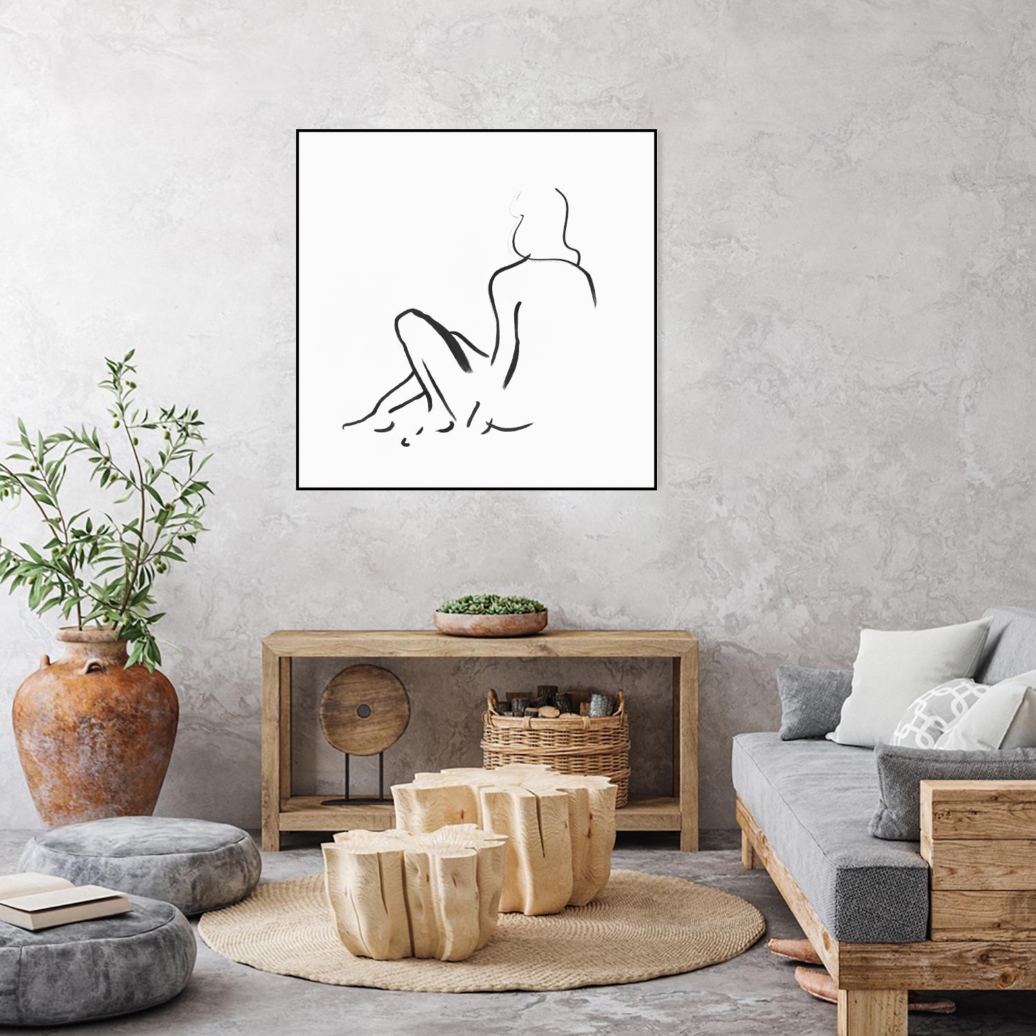 Facade II by Isabelle Z on GIANT ART - white linear drawing