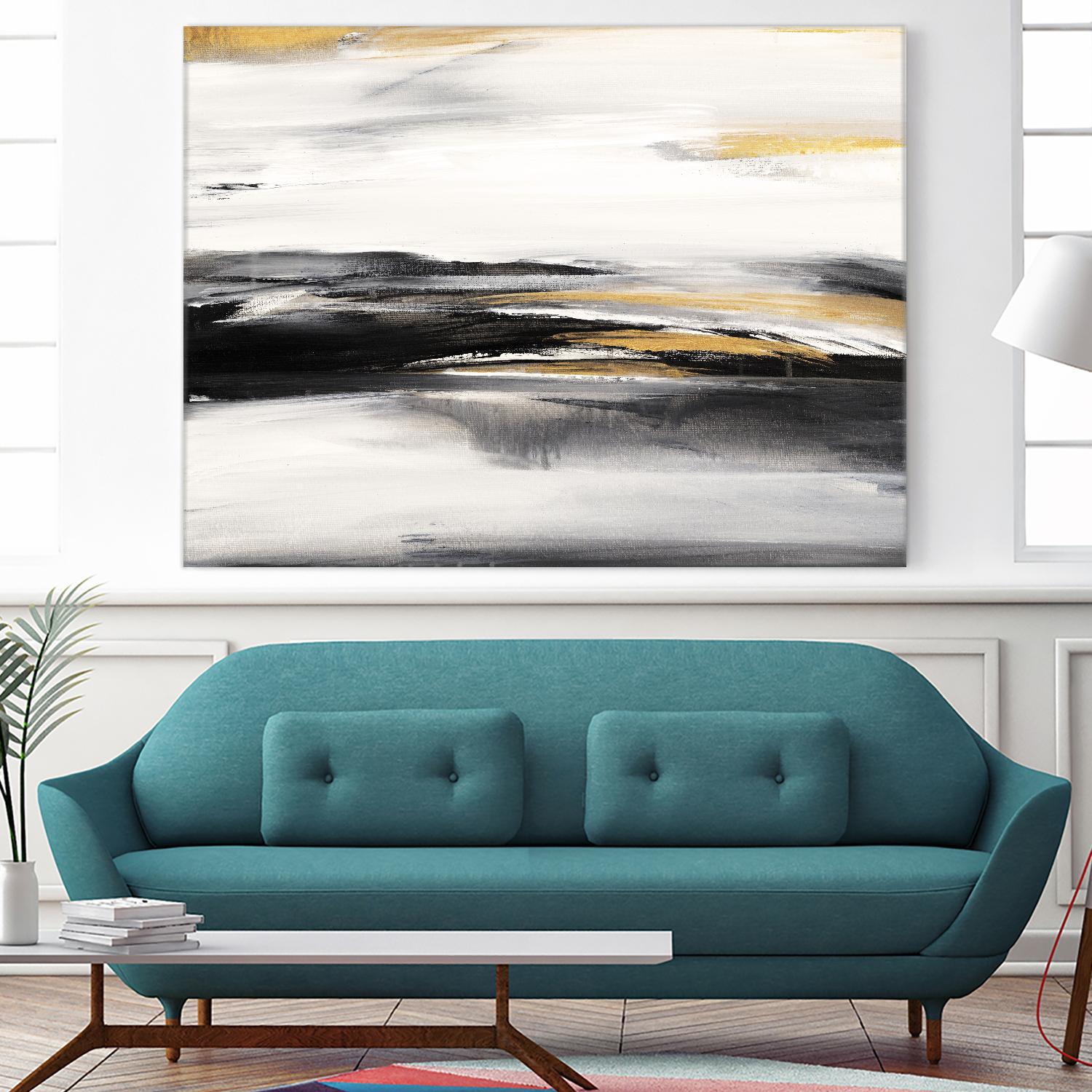 Gold Rush I by Valeria Mravyan on GIANT ART - black abstract