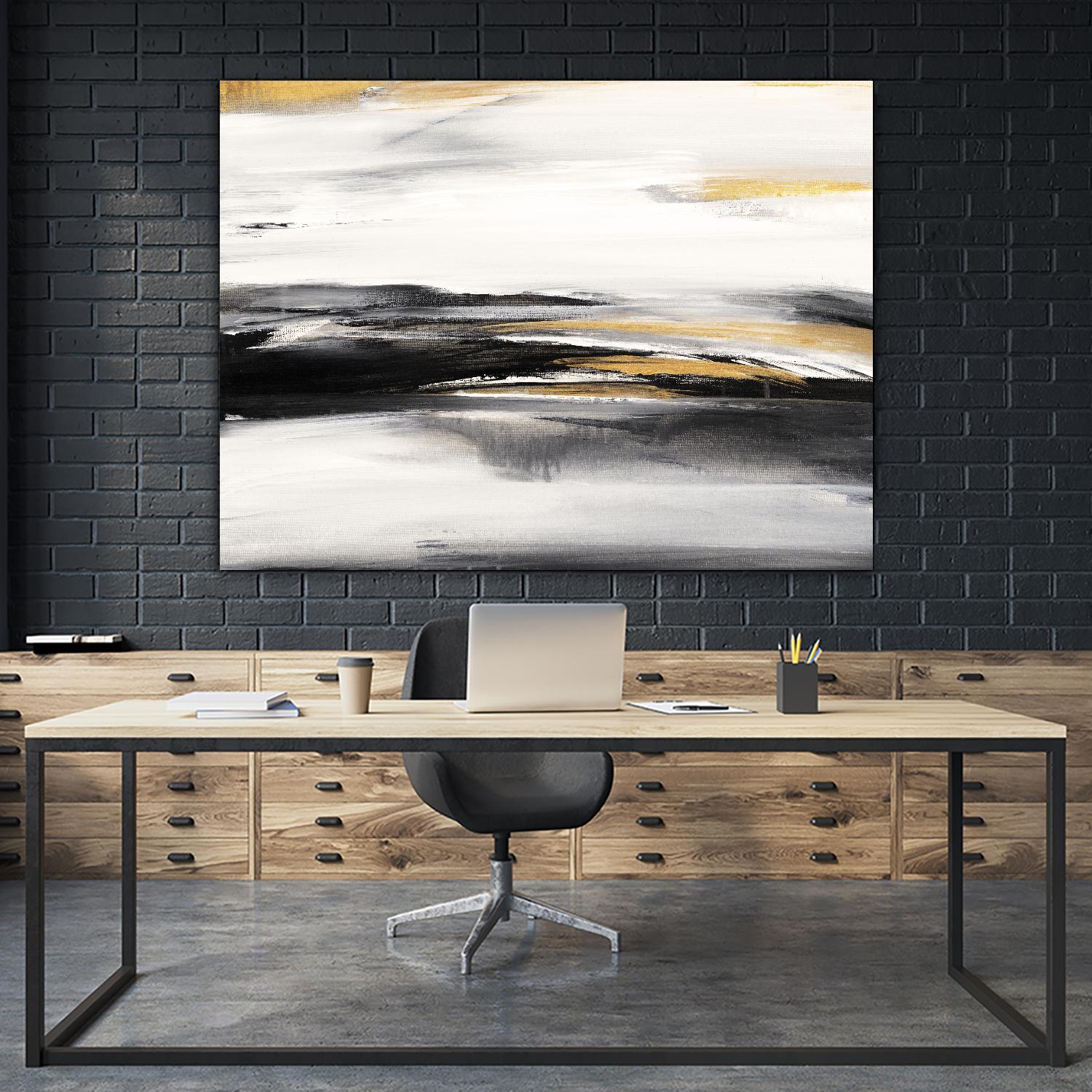Gold Rush I by Valeria Mravyan on GIANT ART - black abstract