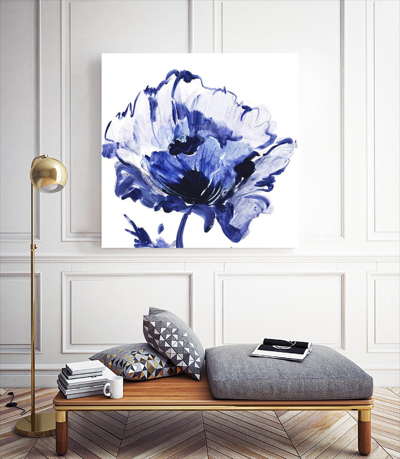 Indigo Flower I by Valeria Mravyan on GIANT ART - white floral
