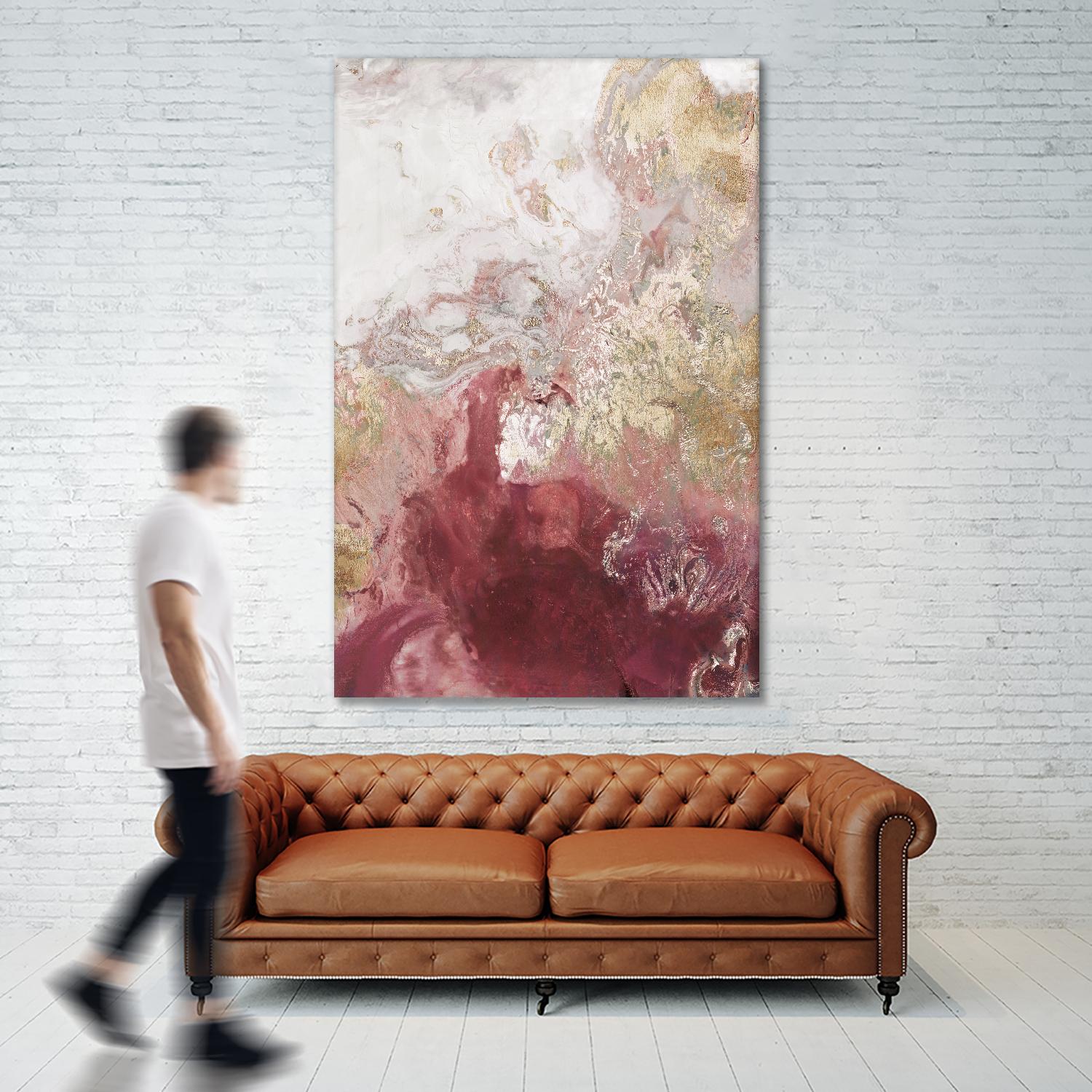 Ocean Splash II Crimson Version by PI Studio on GIANT ART - gold abstract