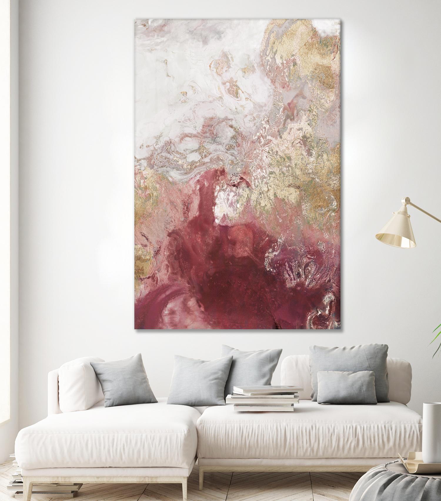 Ocean Splash II Crimson Version by PI Studio on GIANT ART - gold abstract