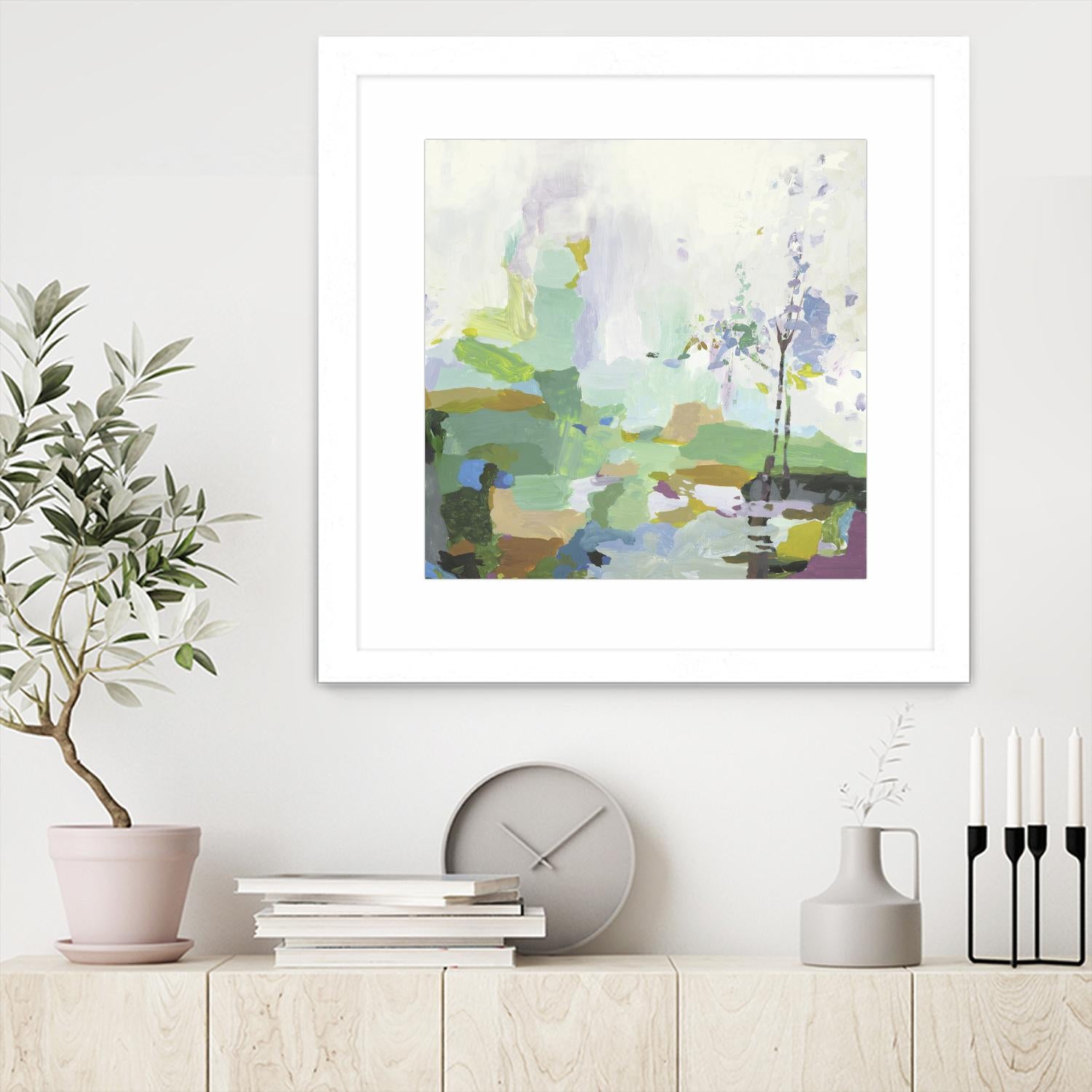 Single tree by PI Studio on GIANT ART - green abstract