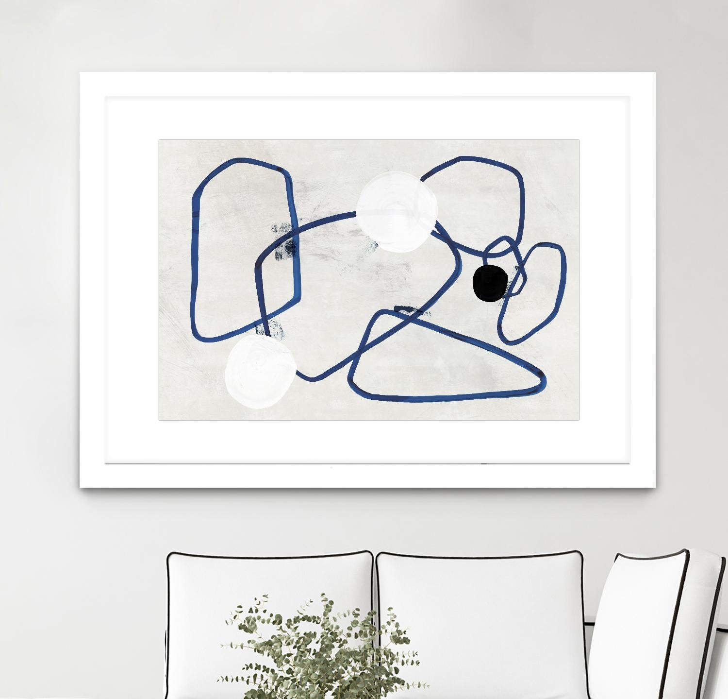 Midblue II by PI Studio on GIANT ART - blue shapes abstract