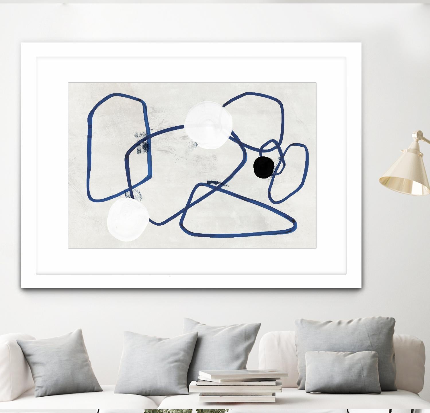 Midblue II by PI Studio on GIANT ART - blue shapes abstract