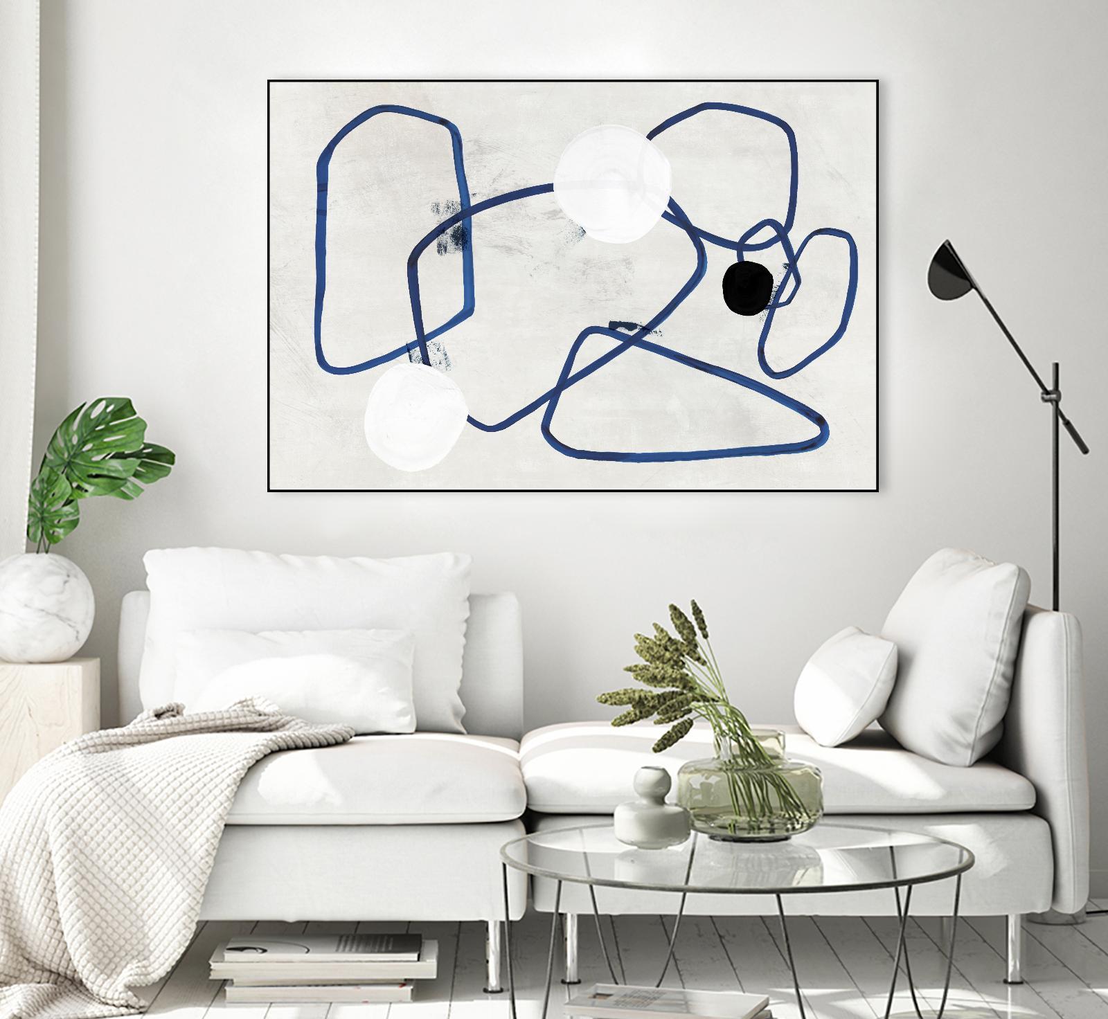 Midblue II by PI Studio on GIANT ART - blue shapes abstract