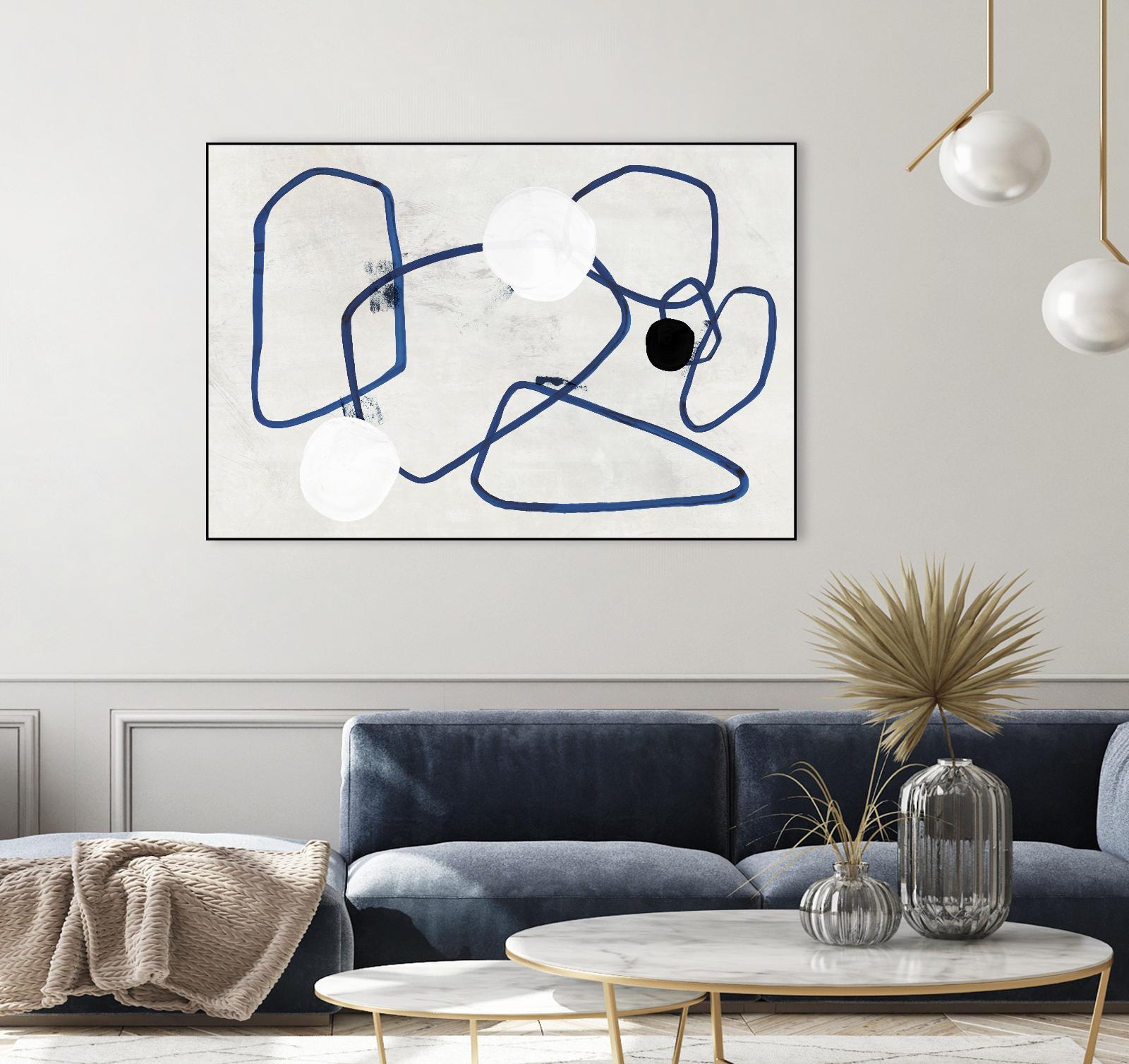 Midblue II by PI Studio on GIANT ART - blue shapes abstract