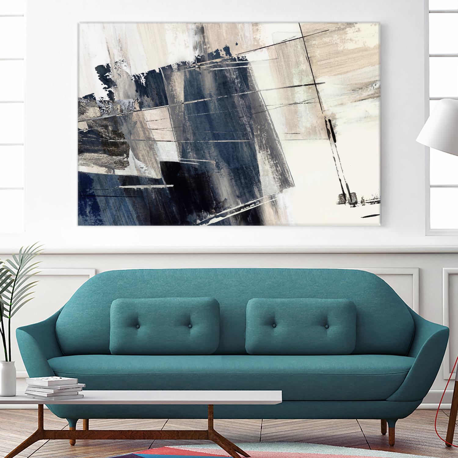 Forward Blue by PI Studio on GIANT ART - beige abstract painting