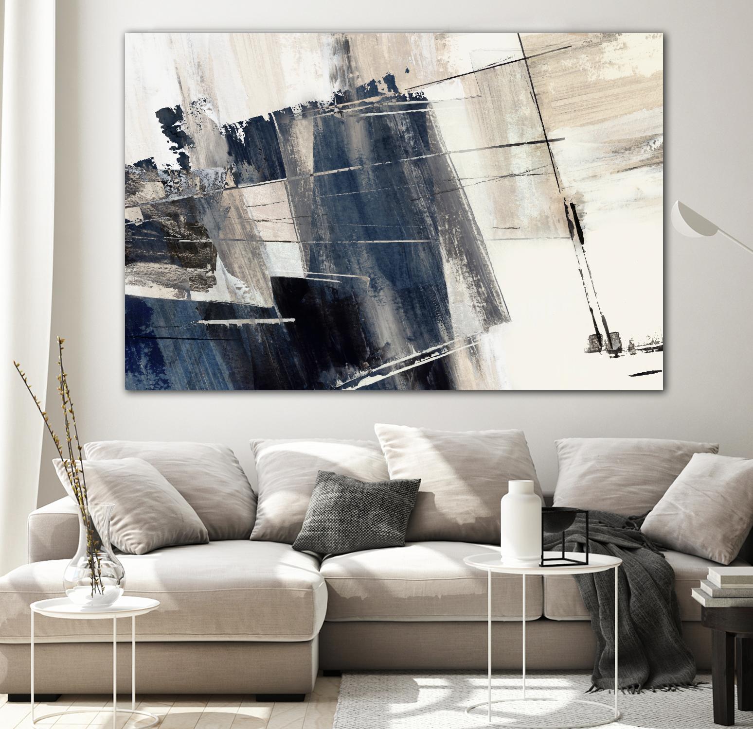 Forward Blue by PI Studio on GIANT ART - beige abstract painting