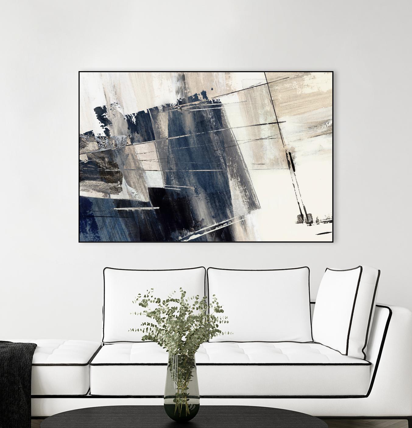 Forward Blue by PI Studio on GIANT ART - beige abstract painting