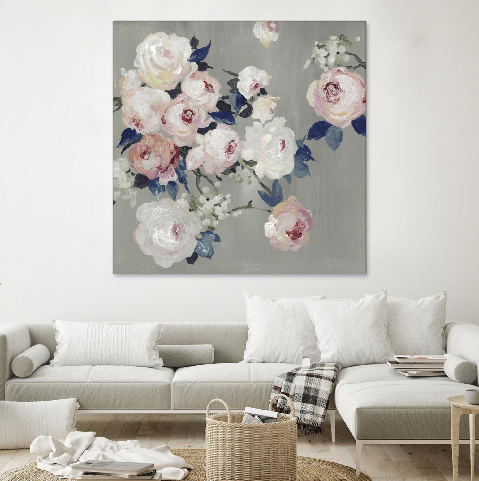 Cobalt Leaves by PI Studio on GIANT ART - white floral flowers
