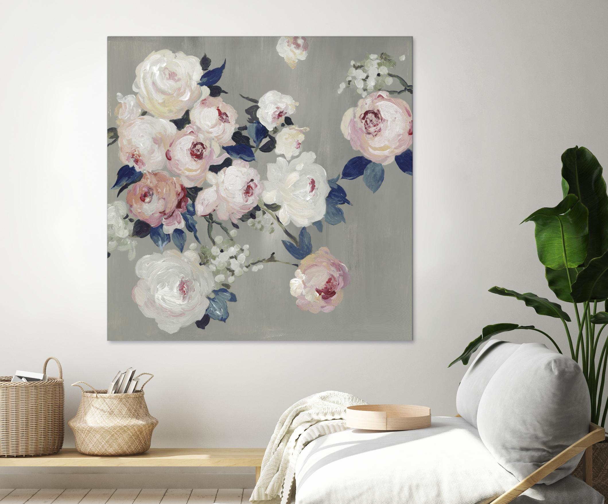Cobalt Leaves by PI Studio on GIANT ART - white floral flowers