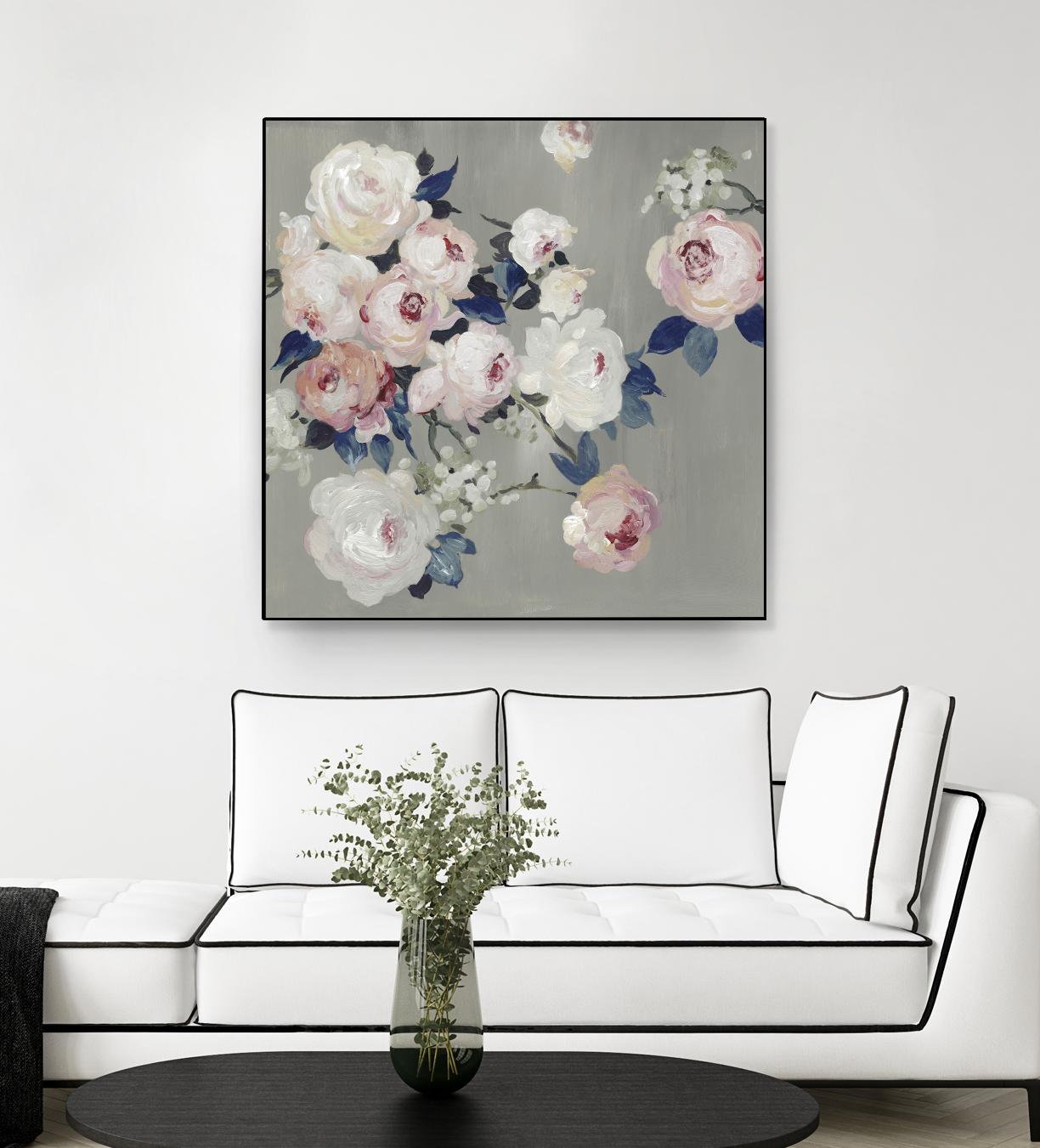 Cobalt Leaves by PI Studio on GIANT ART - white floral flowers