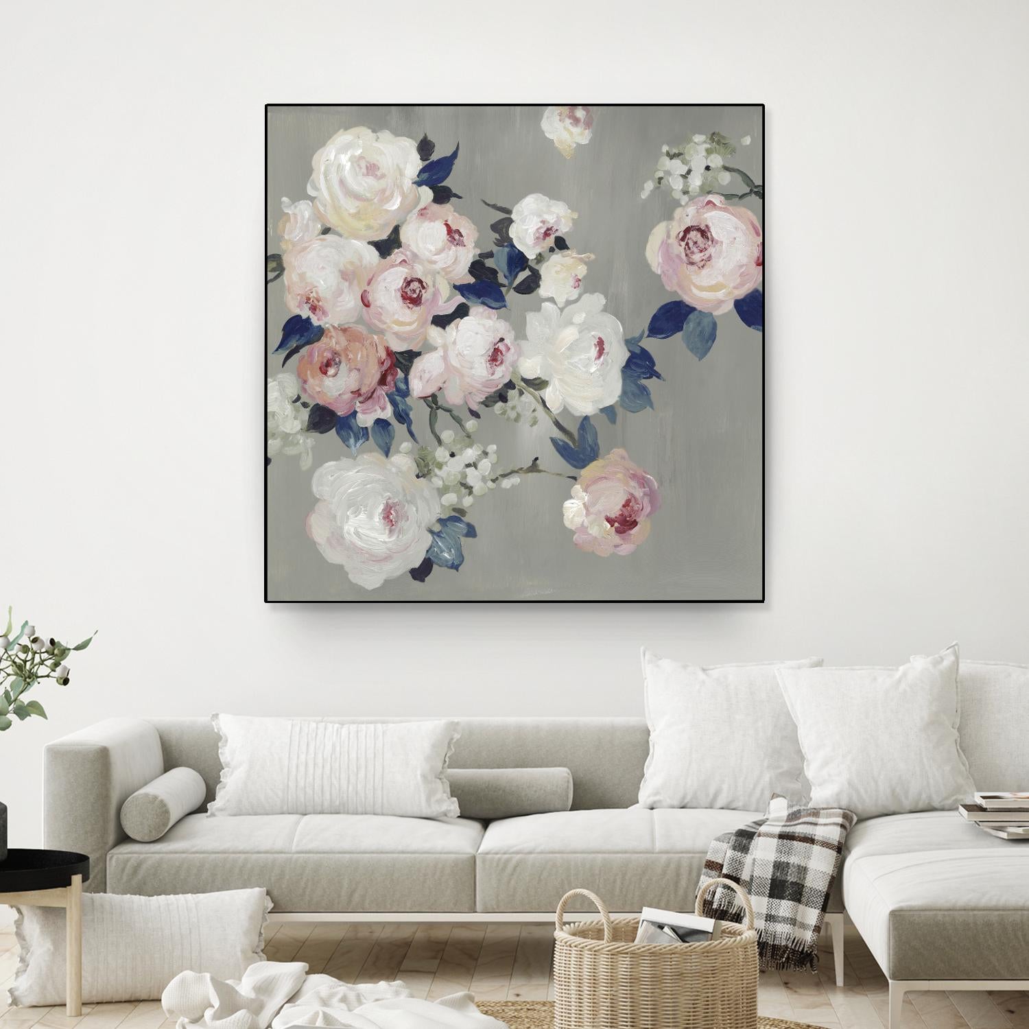 Cobalt Leaves by PI Studio on GIANT ART - white floral flowers