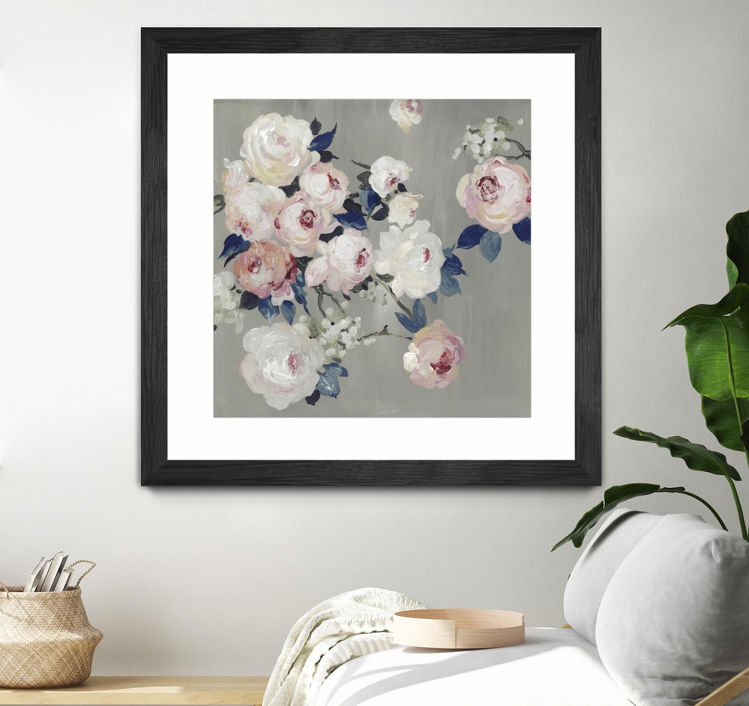 Cobalt Leaves by PI Studio on GIANT ART - white floral flowers