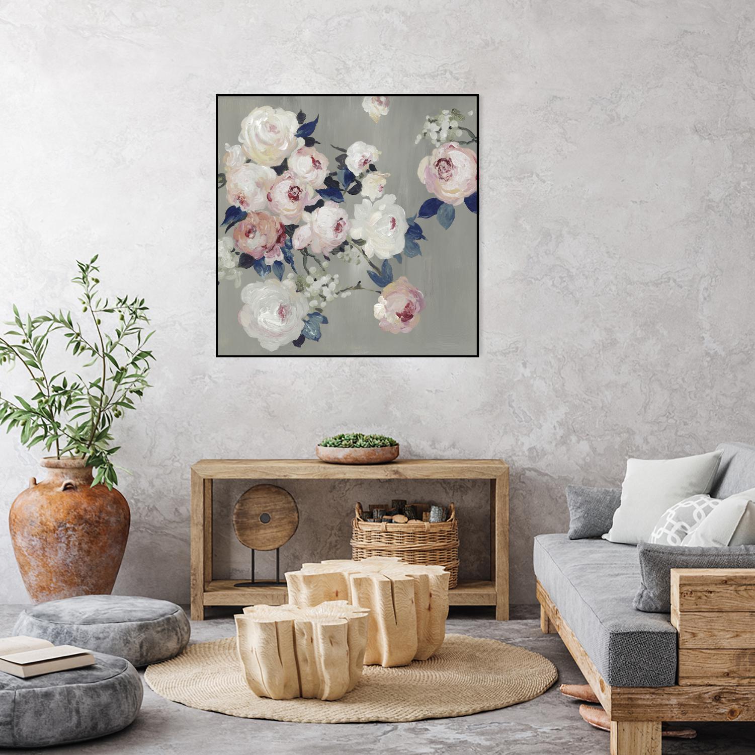 Cobalt Leaves by PI Studio on GIANT ART - white floral flowers