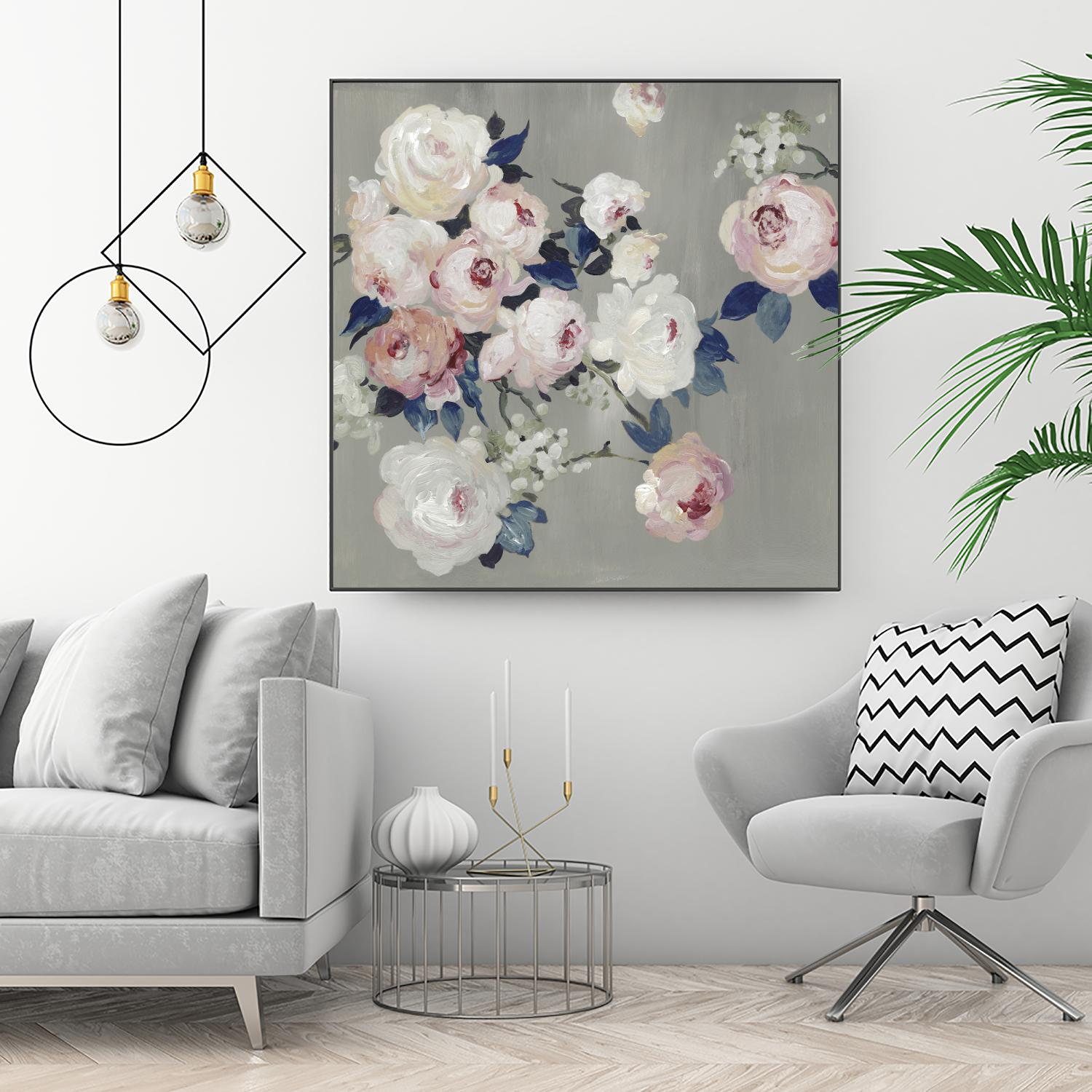 Cobalt Leaves by PI Studio on GIANT ART - white floral flowers