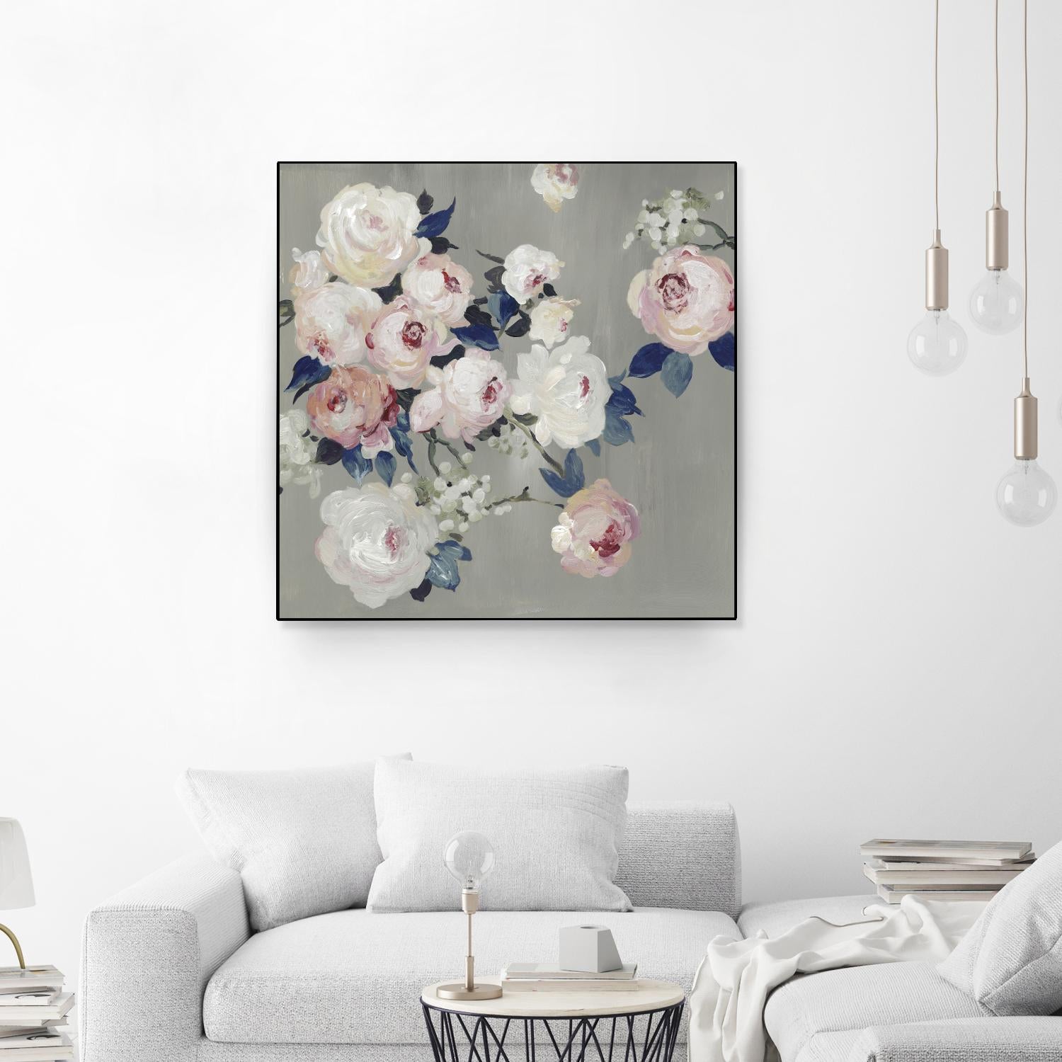 Cobalt Leaves by PI Studio on GIANT ART - white floral flowers