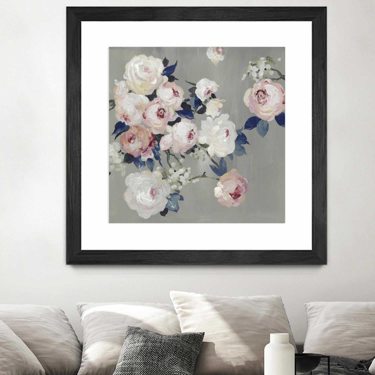 Cobalt Leaves by PI Studio on GIANT ART - white floral flowers