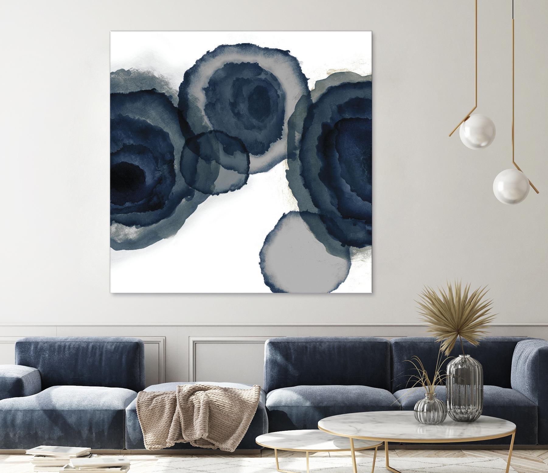 Blotted Ink II by Tom Reeves on GIANT ART - blue watercolour watercolor