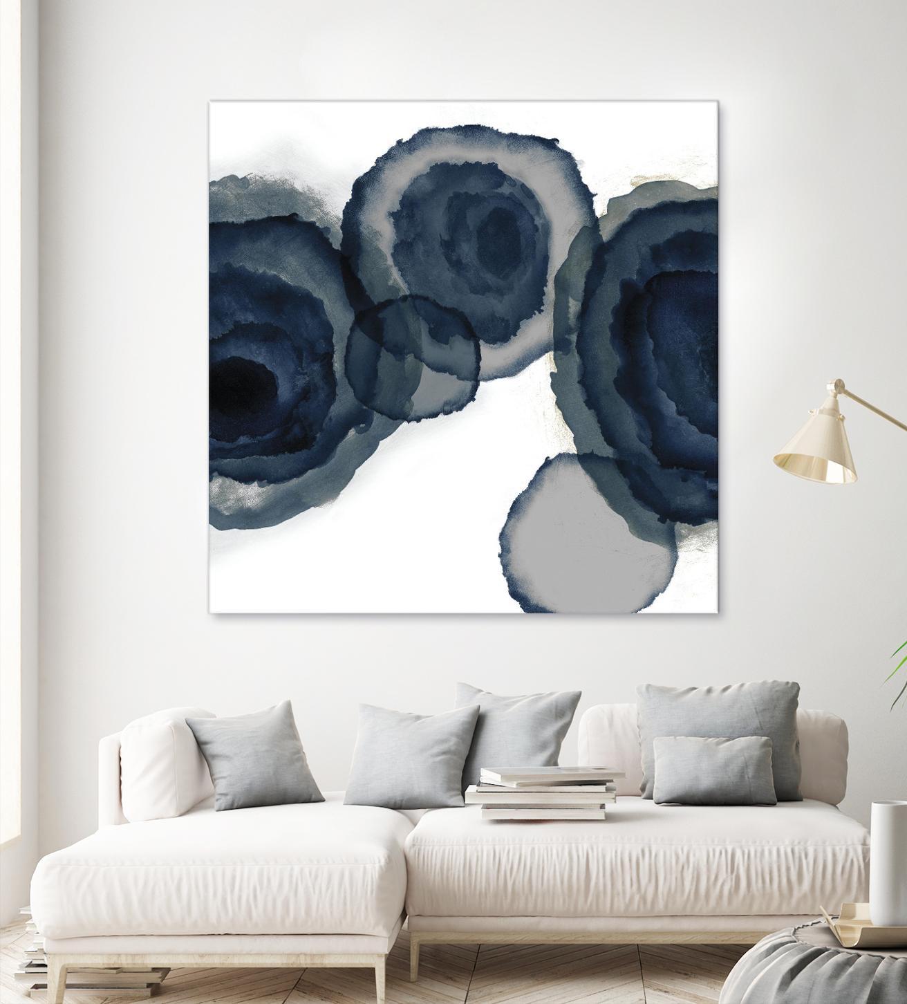 Blotted Ink II by Tom Reeves on GIANT ART - blue watercolour watercolor