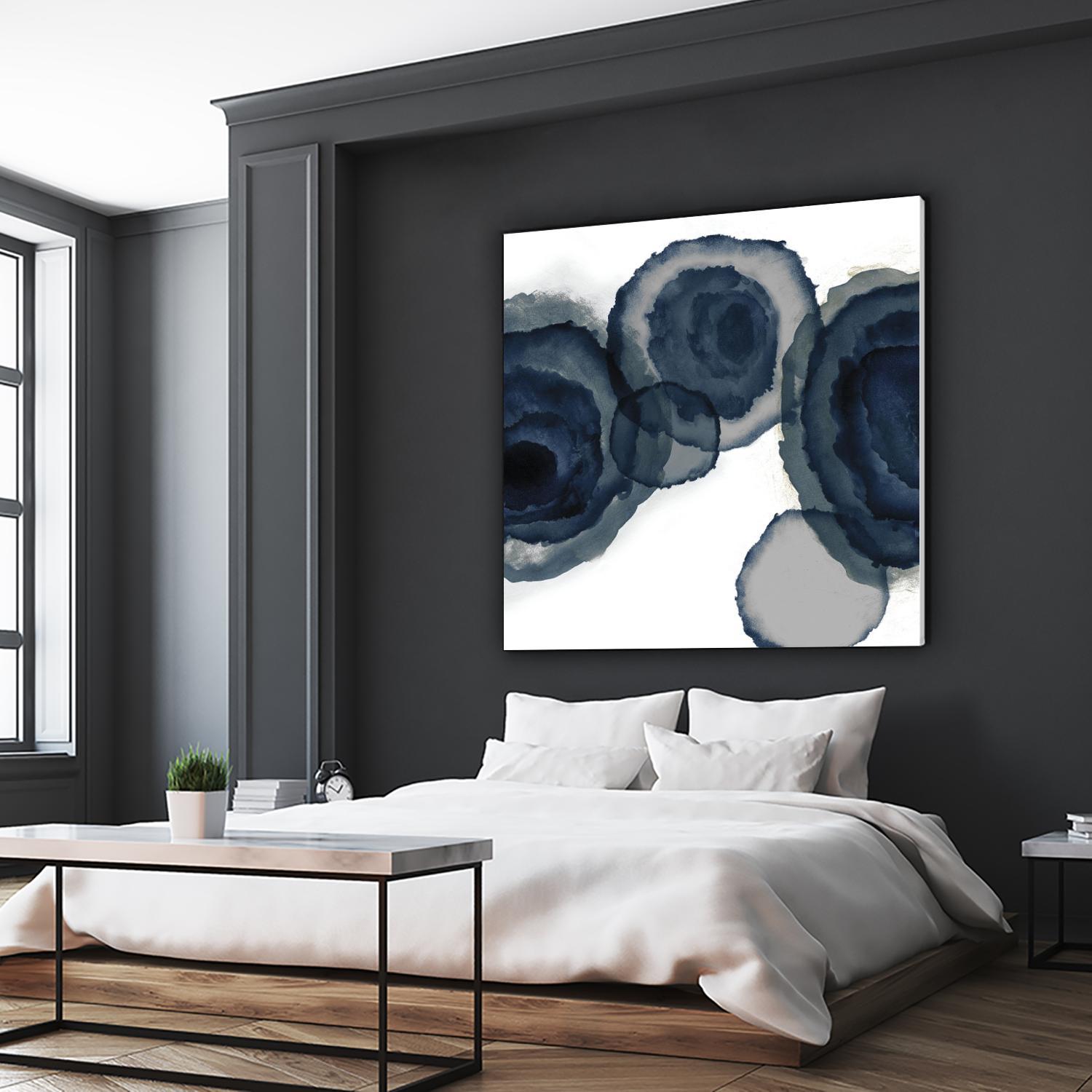 Blotted Ink II by Tom Reeves on GIANT ART - blue watercolour watercolor