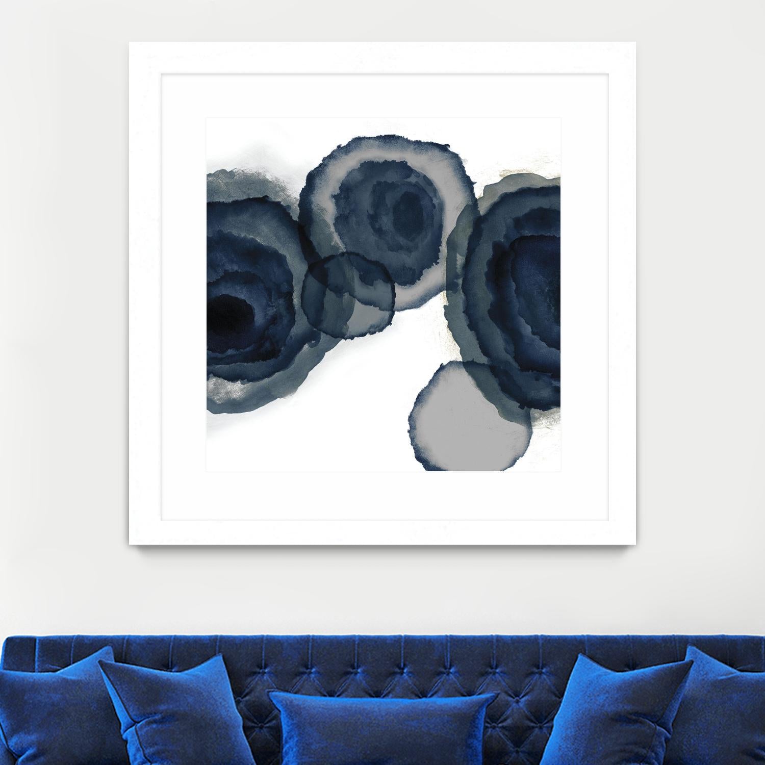 Blotted Ink II by Tom Reeves on GIANT ART - blue watercolour watercolor