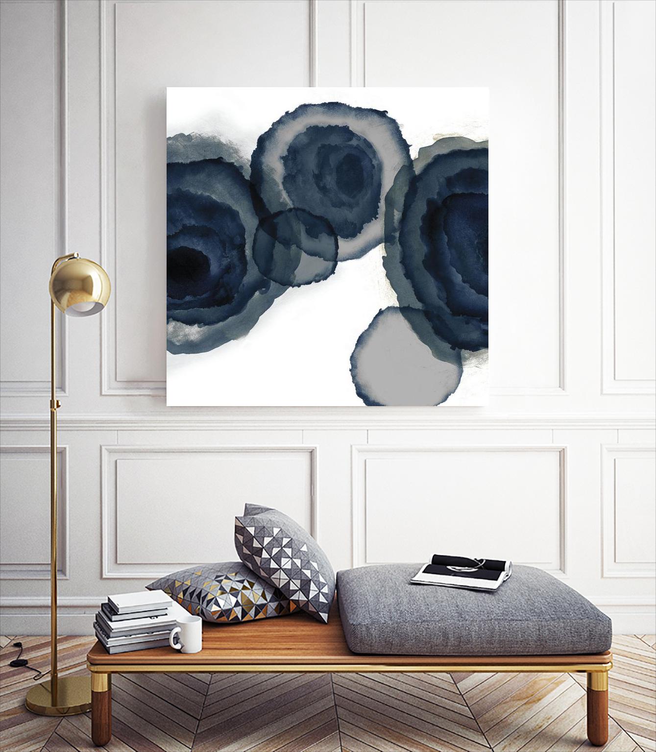 Blotted Ink II by Tom Reeves on GIANT ART - blue watercolour watercolor