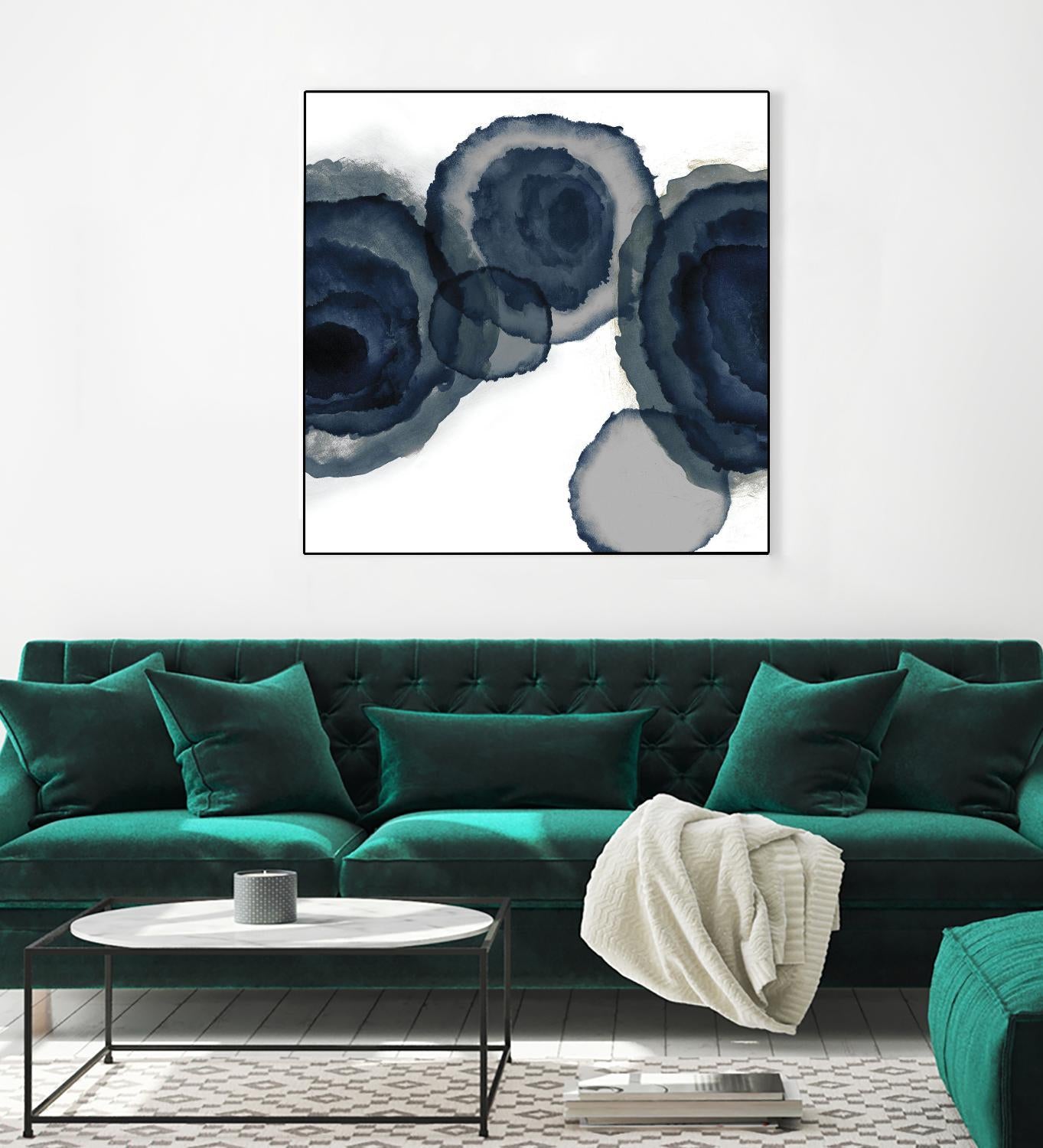 Blotted Ink II by Tom Reeves on GIANT ART - blue watercolour watercolor