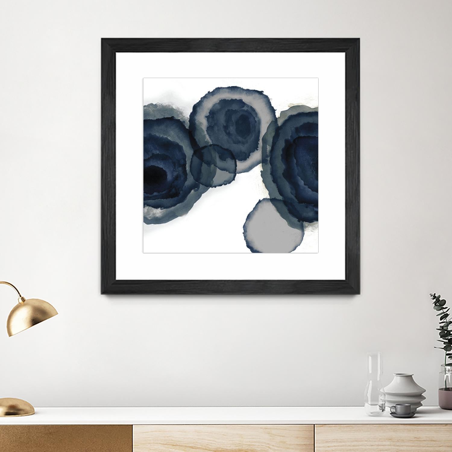 Blotted Ink II by Tom Reeves on GIANT ART - blue watercolour watercolor