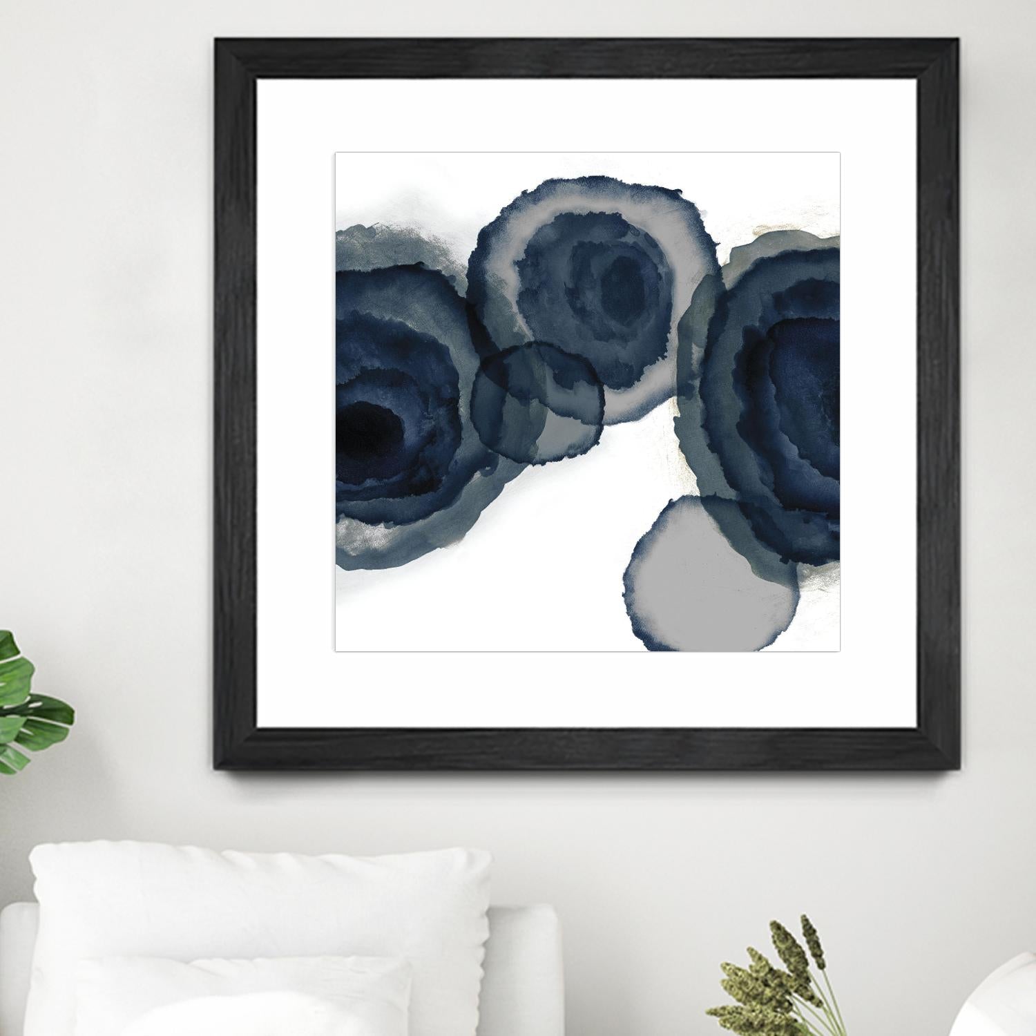 Blotted Ink II by Tom Reeves on GIANT ART - blue watercolour watercolor