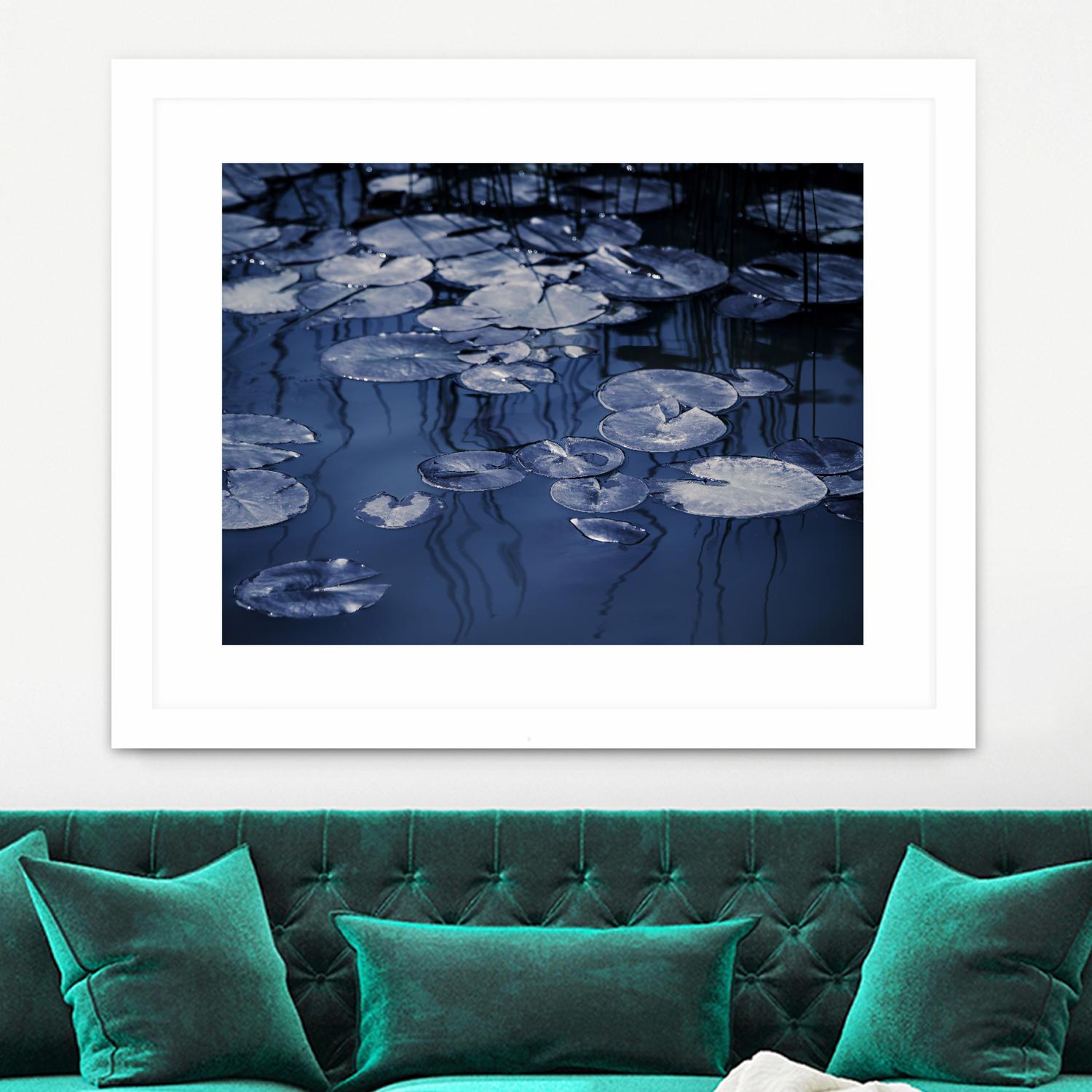 Lili Pond Blue VII by Marc Schacter on GIANT ART - grey photo art