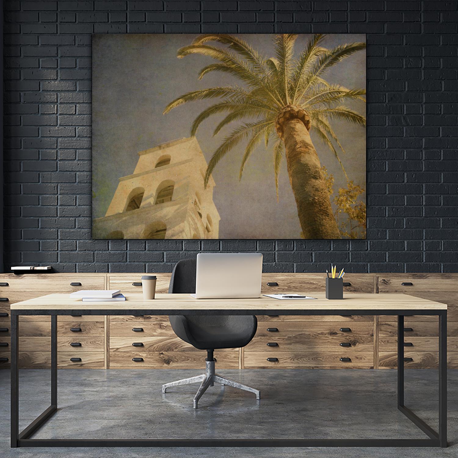 Vintage Palm II by Steve Silverman on GIANT ART - yellow tropical