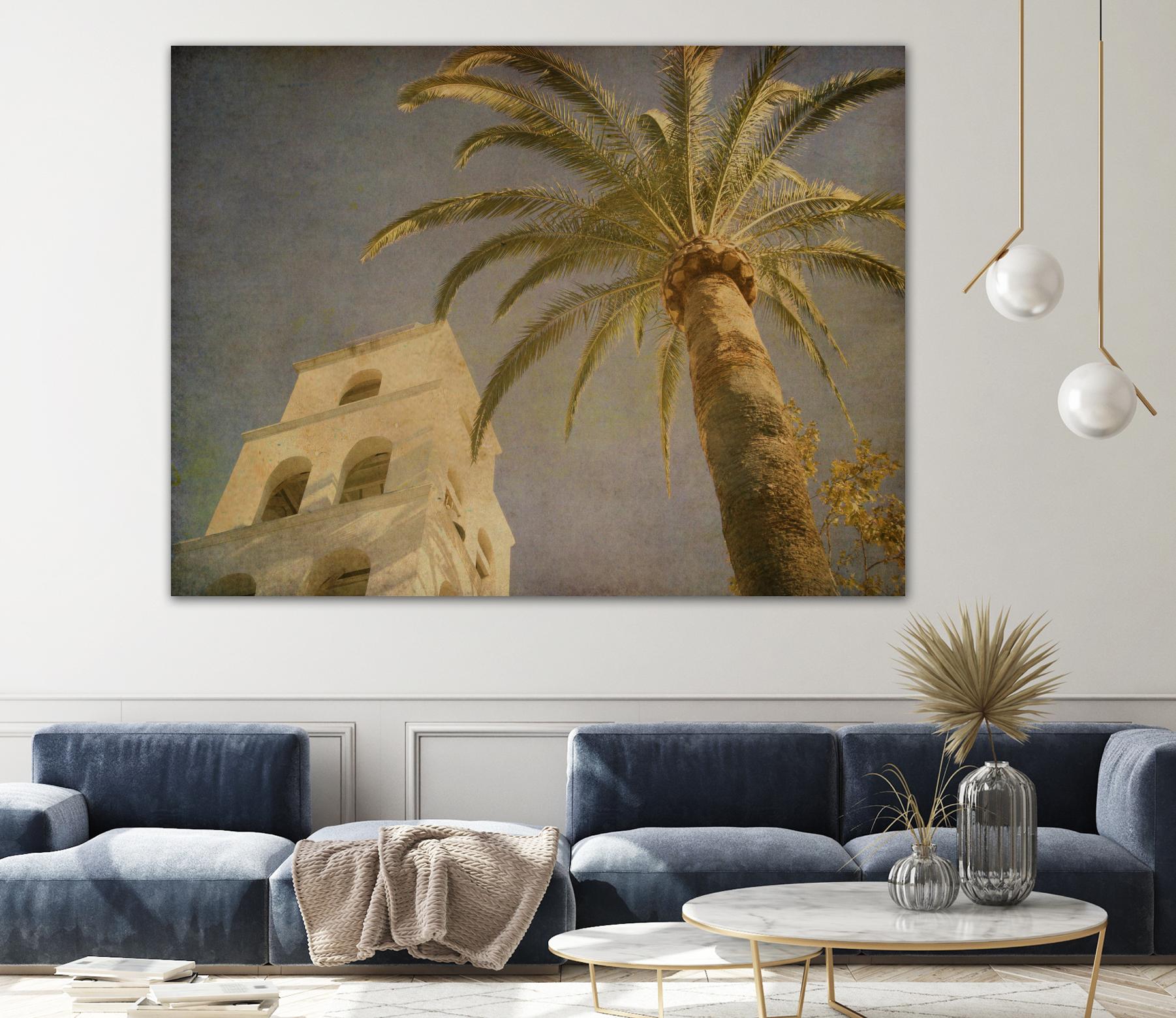 Vintage Palm II by Steve Silverman on GIANT ART - yellow tropical