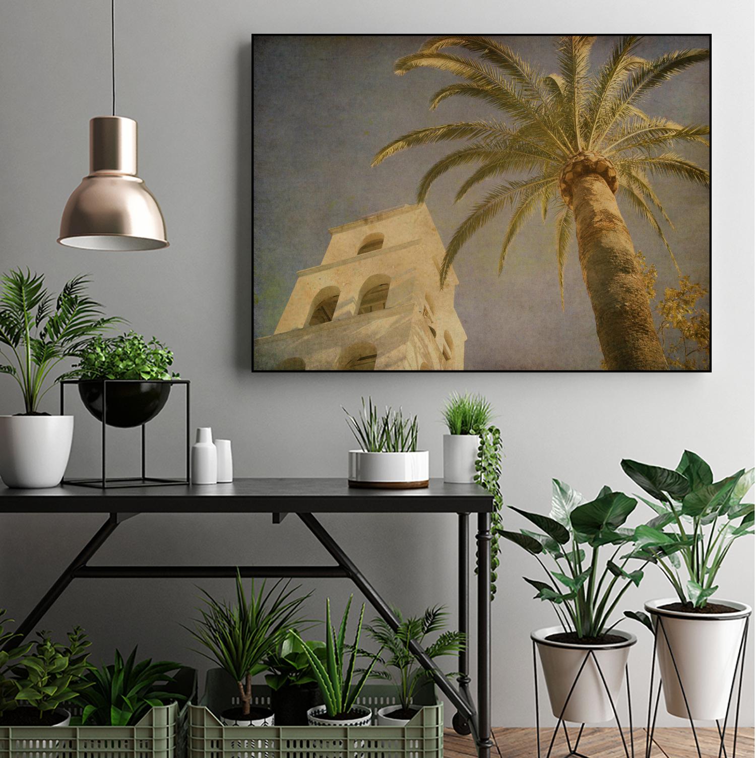 Vintage Palm II by Steve Silverman on GIANT ART - yellow tropical