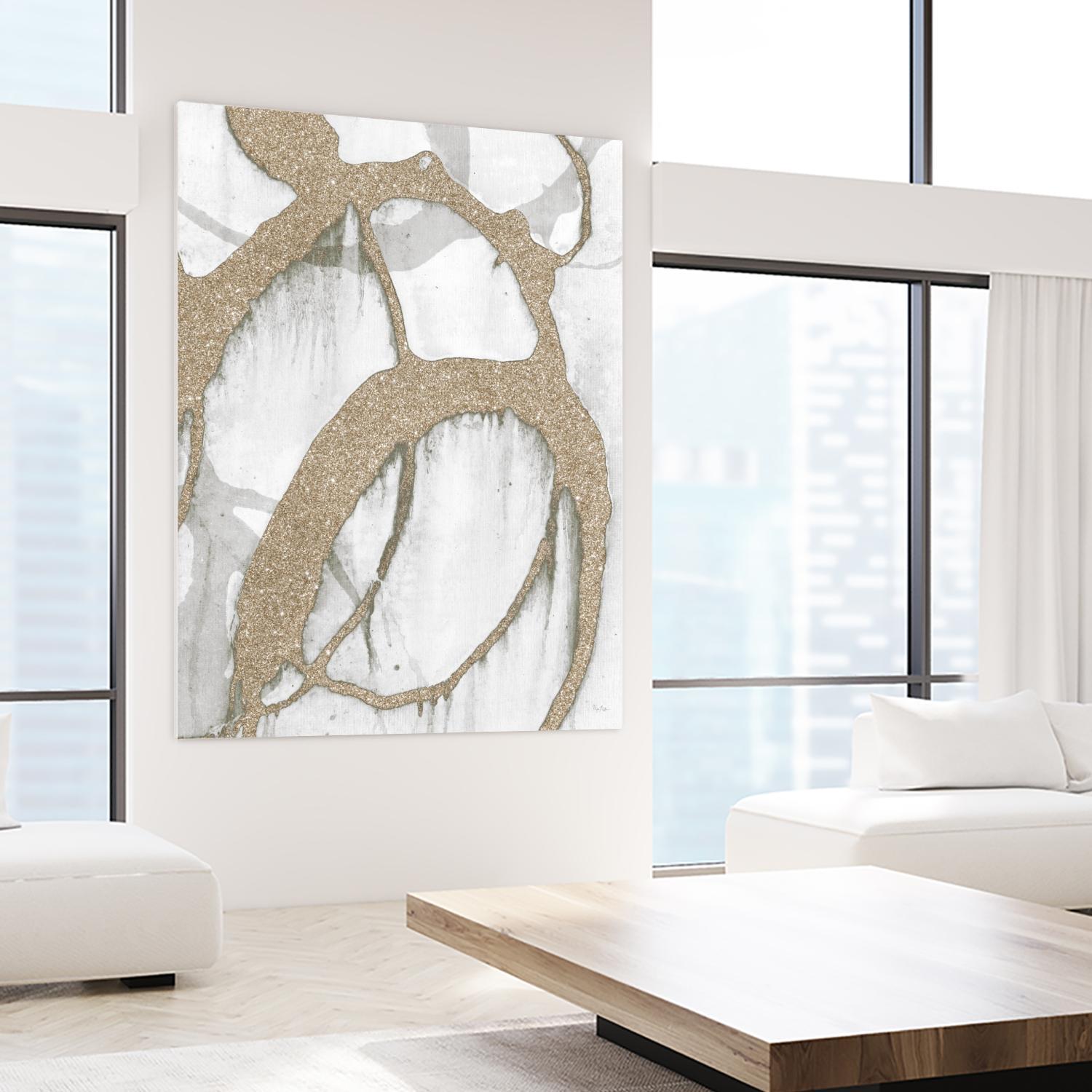Gold Sparkle Strokes II by Megan Morris on GIANT ART - abstract