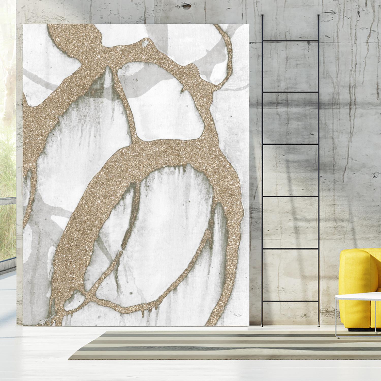 Gold Sparkle Strokes II by Megan Morris on GIANT ART - abstract