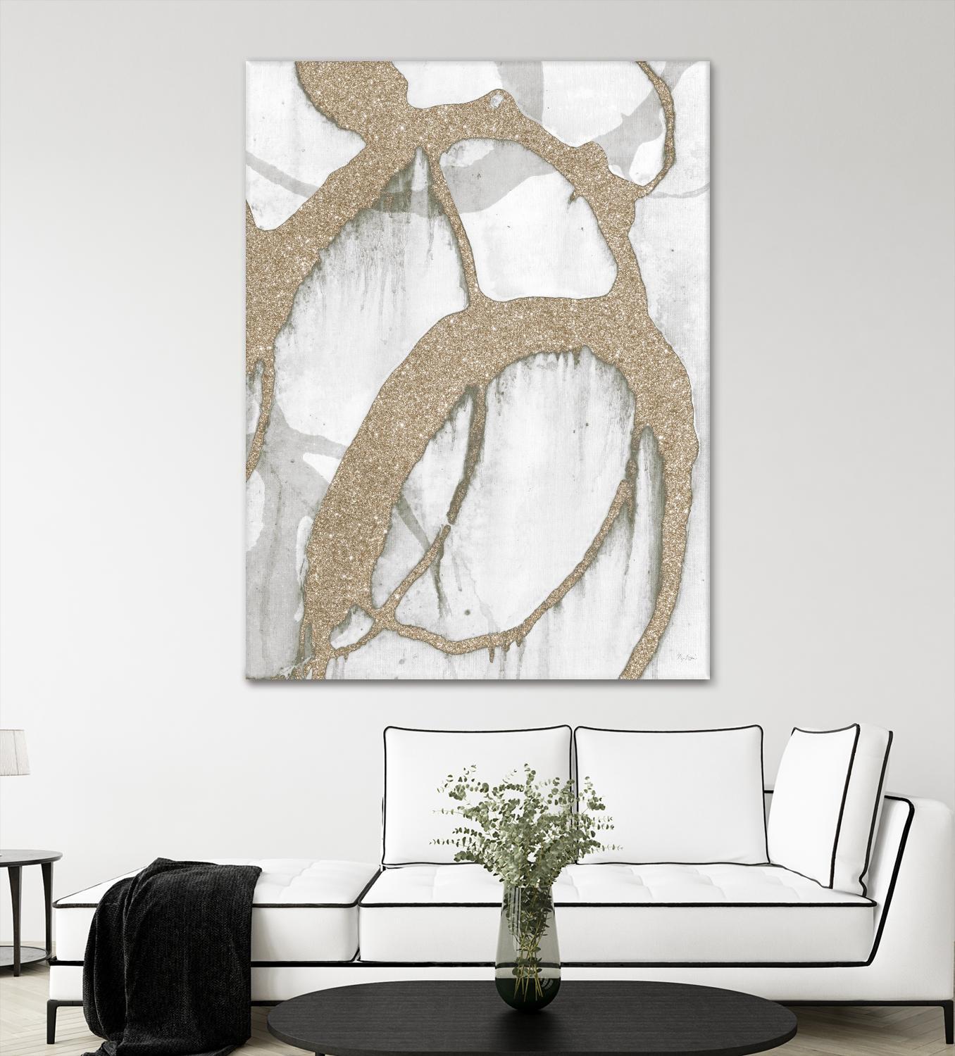 Gold Sparkle Strokes II by Megan Morris on GIANT ART - abstract