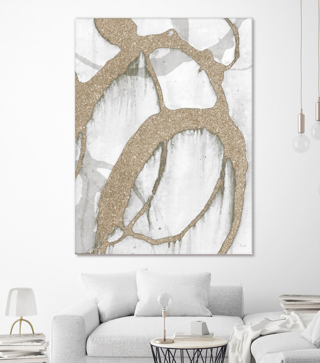 Gold Sparkle Strokes II by Megan Morris on GIANT ART - abstract