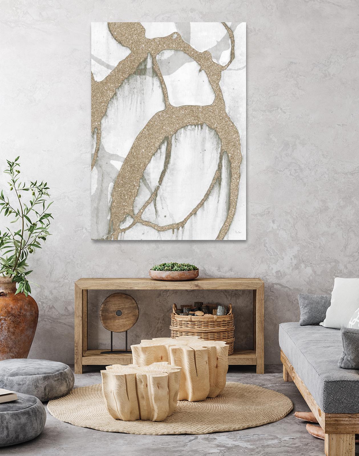 Gold Sparkle Strokes II by Megan Morris on GIANT ART - abstract
