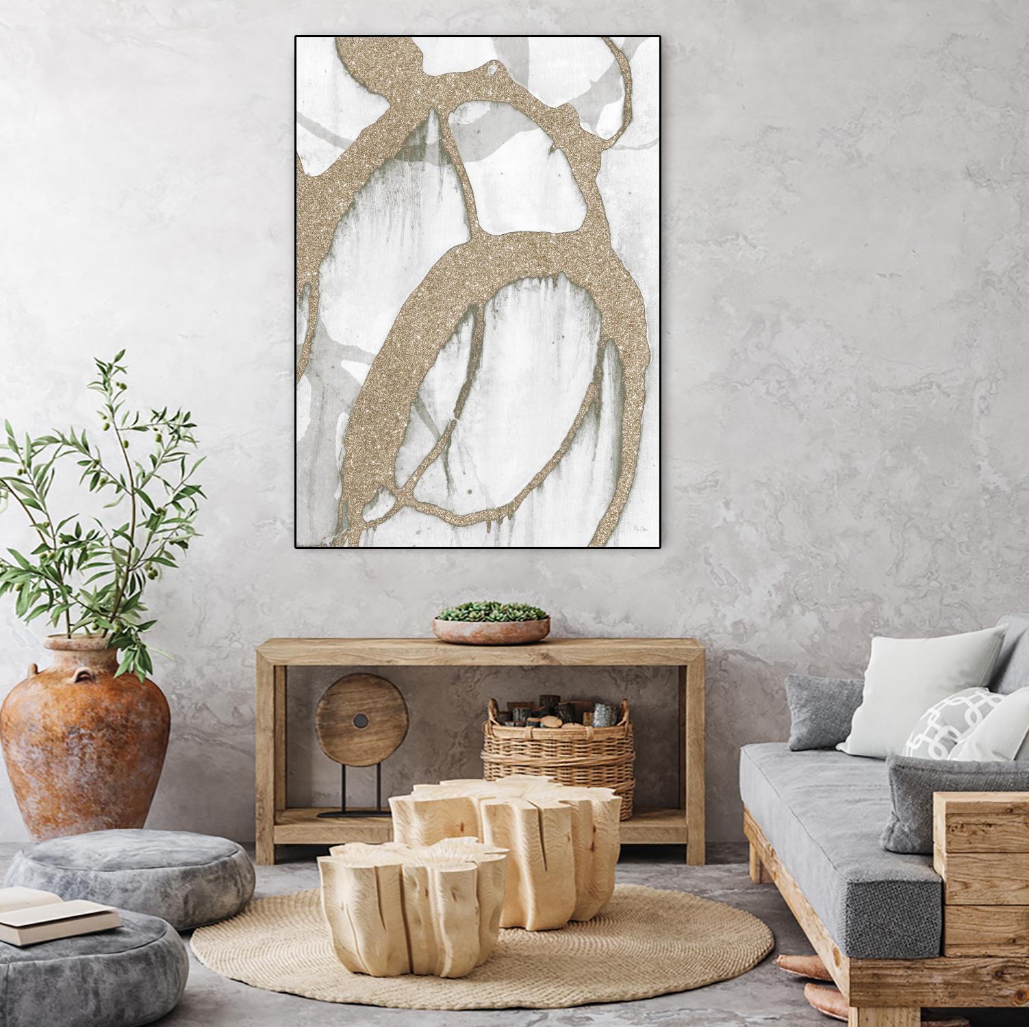 Gold Sparkle Strokes II by Megan Morris on GIANT ART - abstract