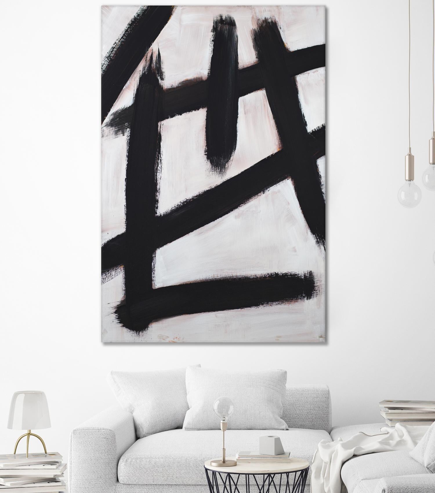 Ink Strokes by Walt Johnson on GIANT ART - black black & white