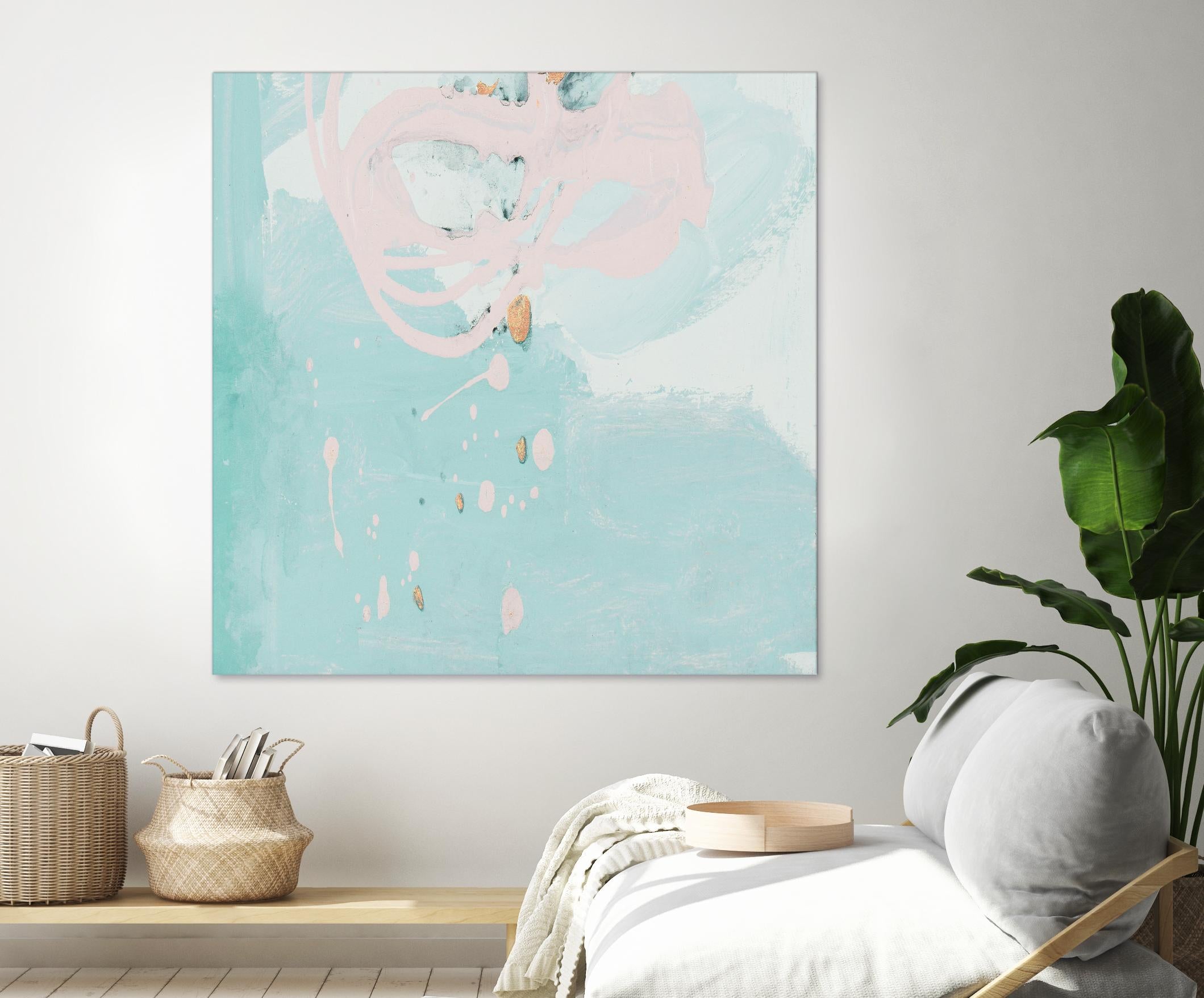 Spring Breeze Pink & Turquoise II by Patricia Pinto on GIANT ART - turquoise Abstract